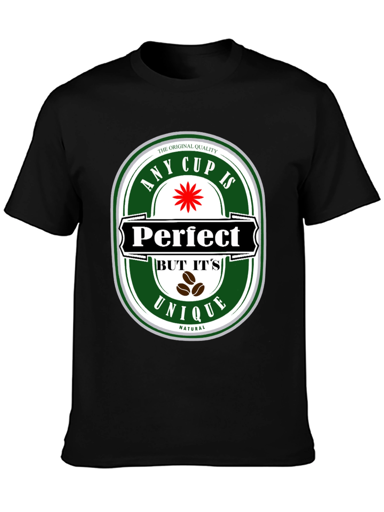Black Any Cup Is Perfect Unique Natural Coffee Graphic Tee view 3