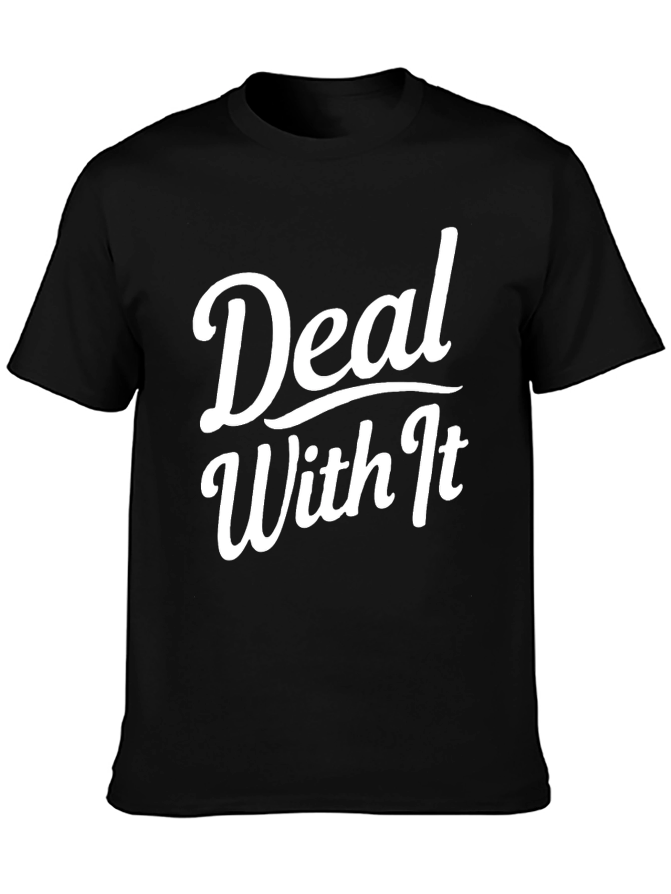 Black Deal With It Graphic Tee - Black view 3