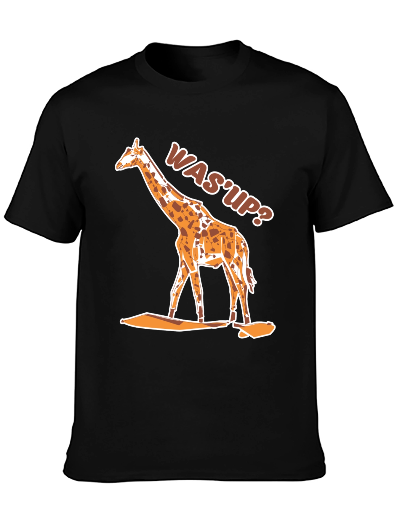 Black Giraffe Was'Up Graphic Tee - Black T-Shirt view 3