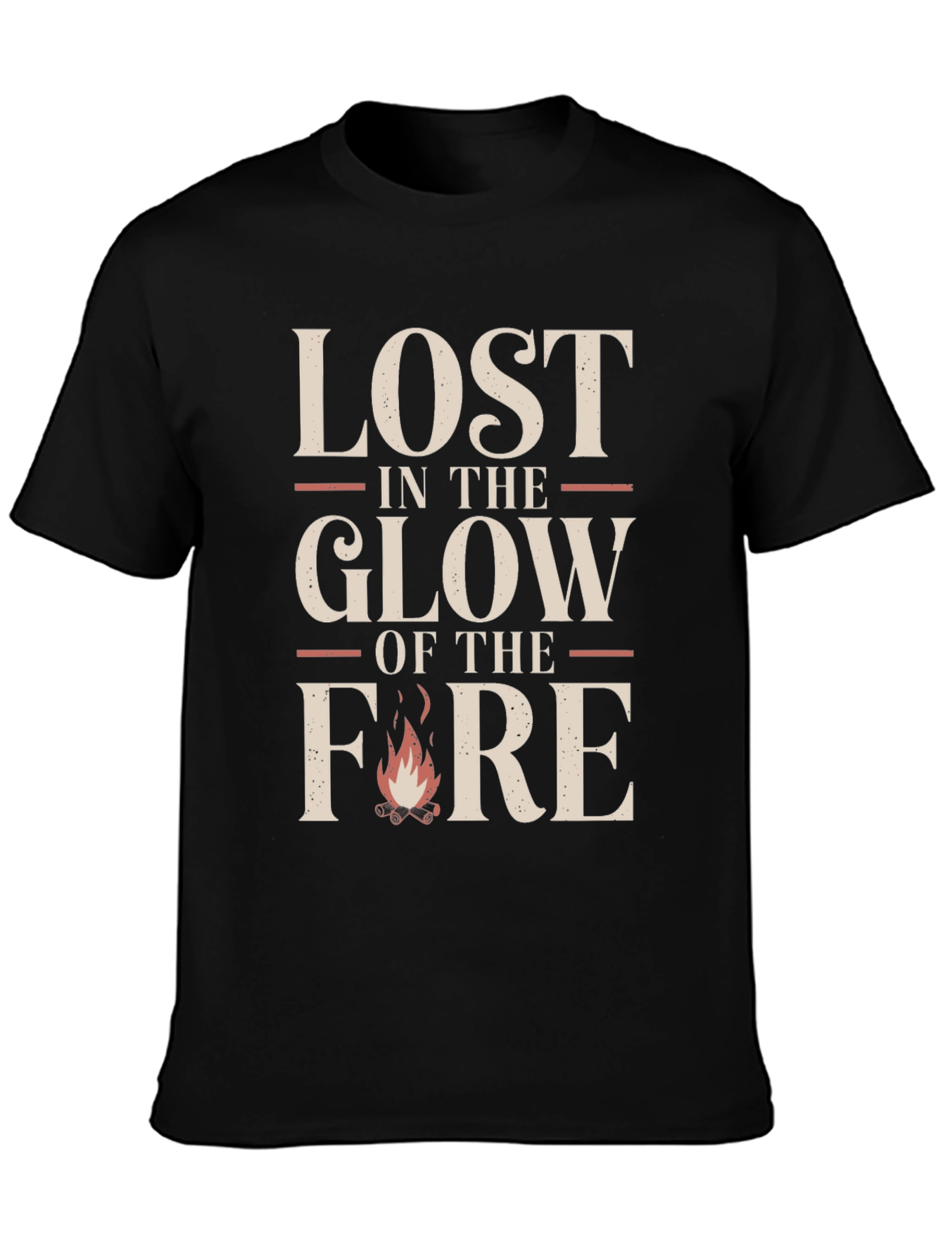 Black Lost in the Glow of the Fire Graphic Tee view 3