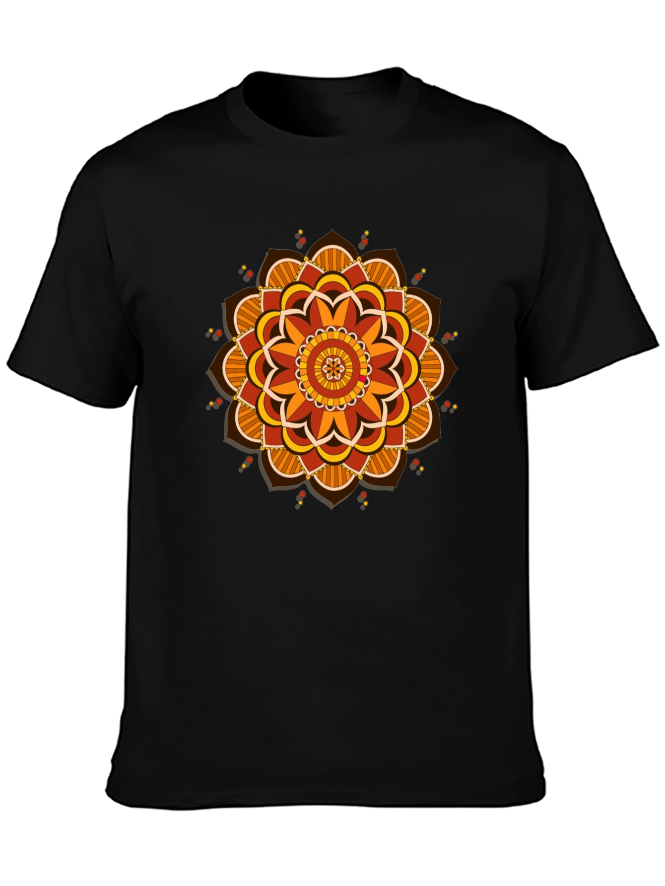 Black Mandala Graphic Tee - Black Cotton Blend view 3