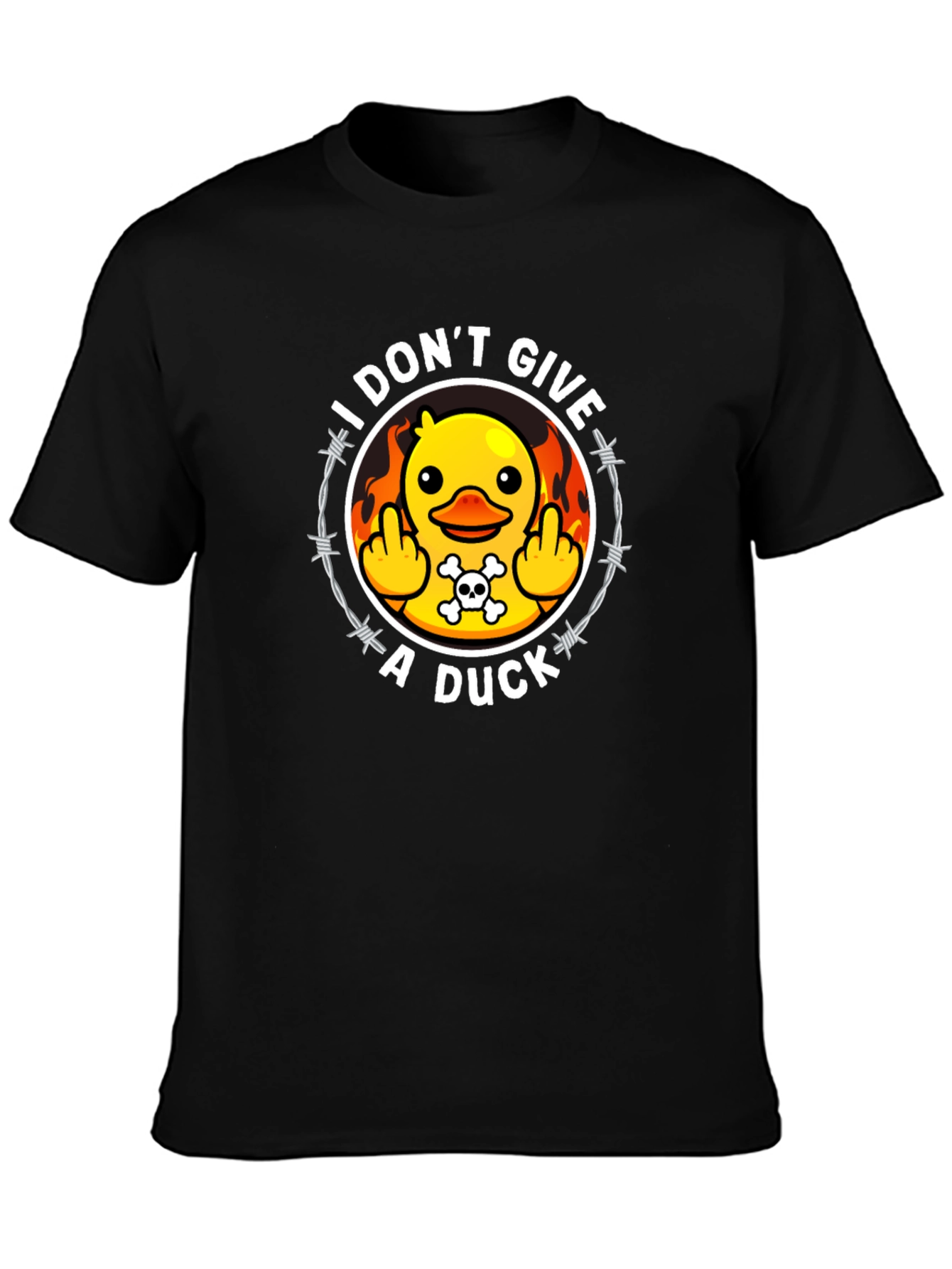 Black I Don't Give a Duck Graphic T-Shirt view 3