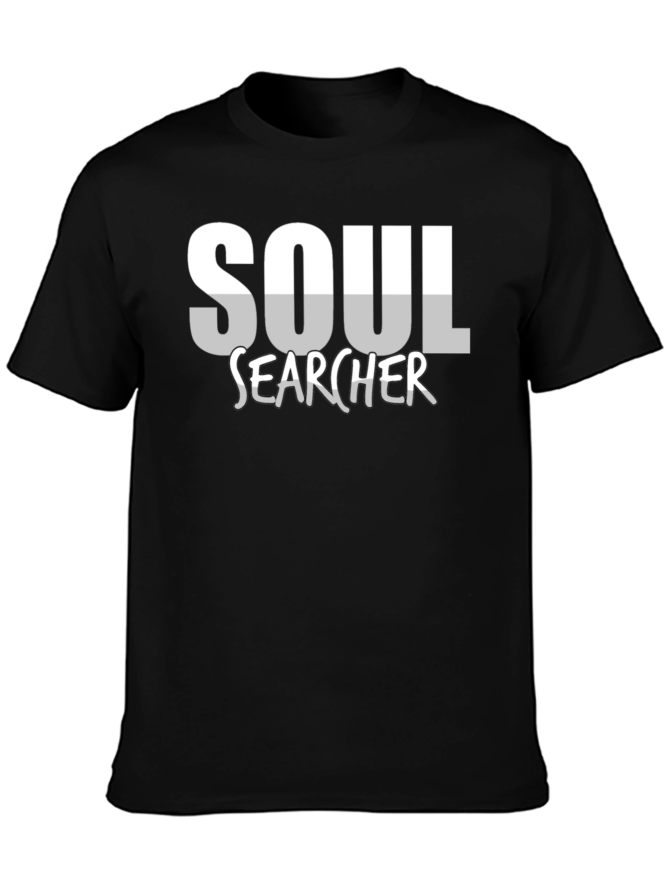 Black Soul Searcher Graphic Tee - Black Cotton Casual Shirt view 3