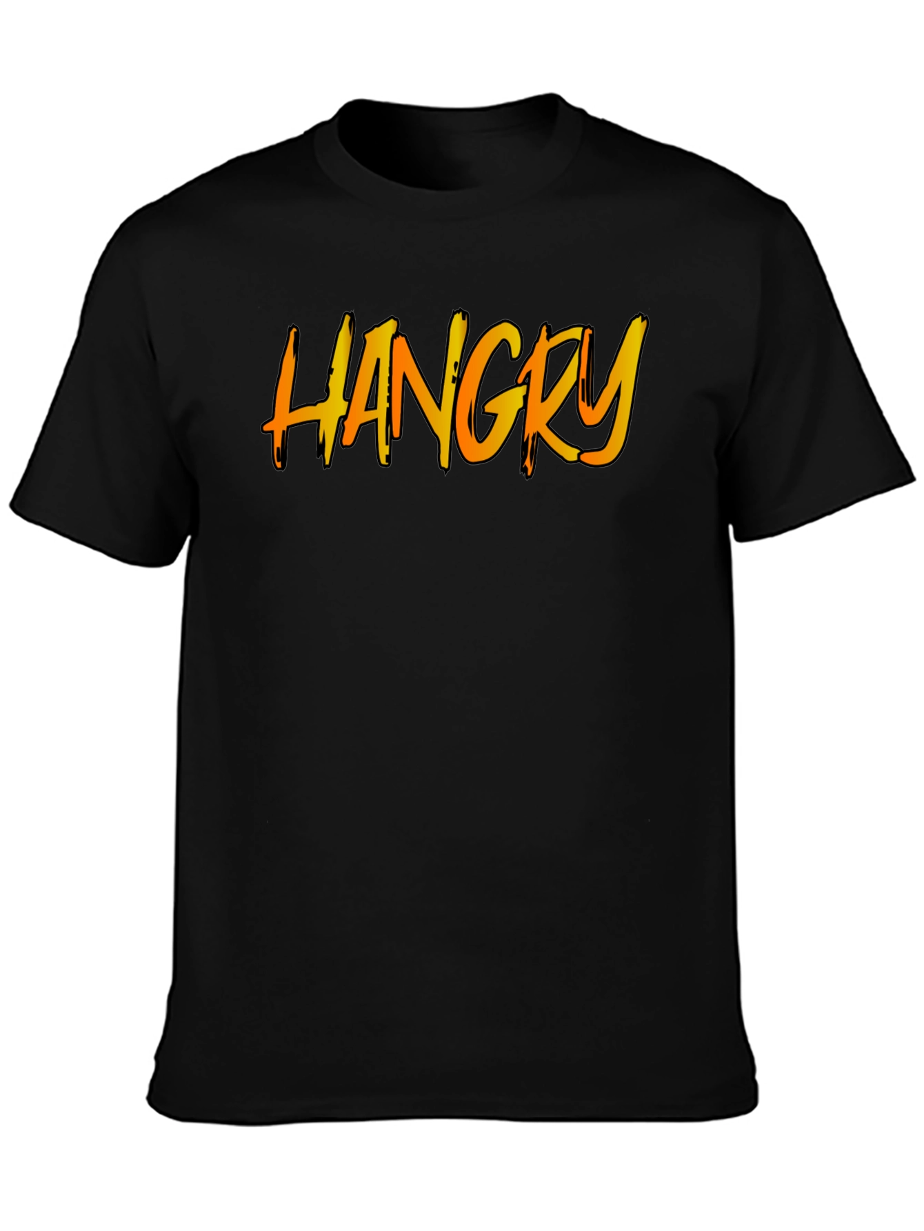Black Hangry T-Shirt - Black Cotton Crew Neck view 3