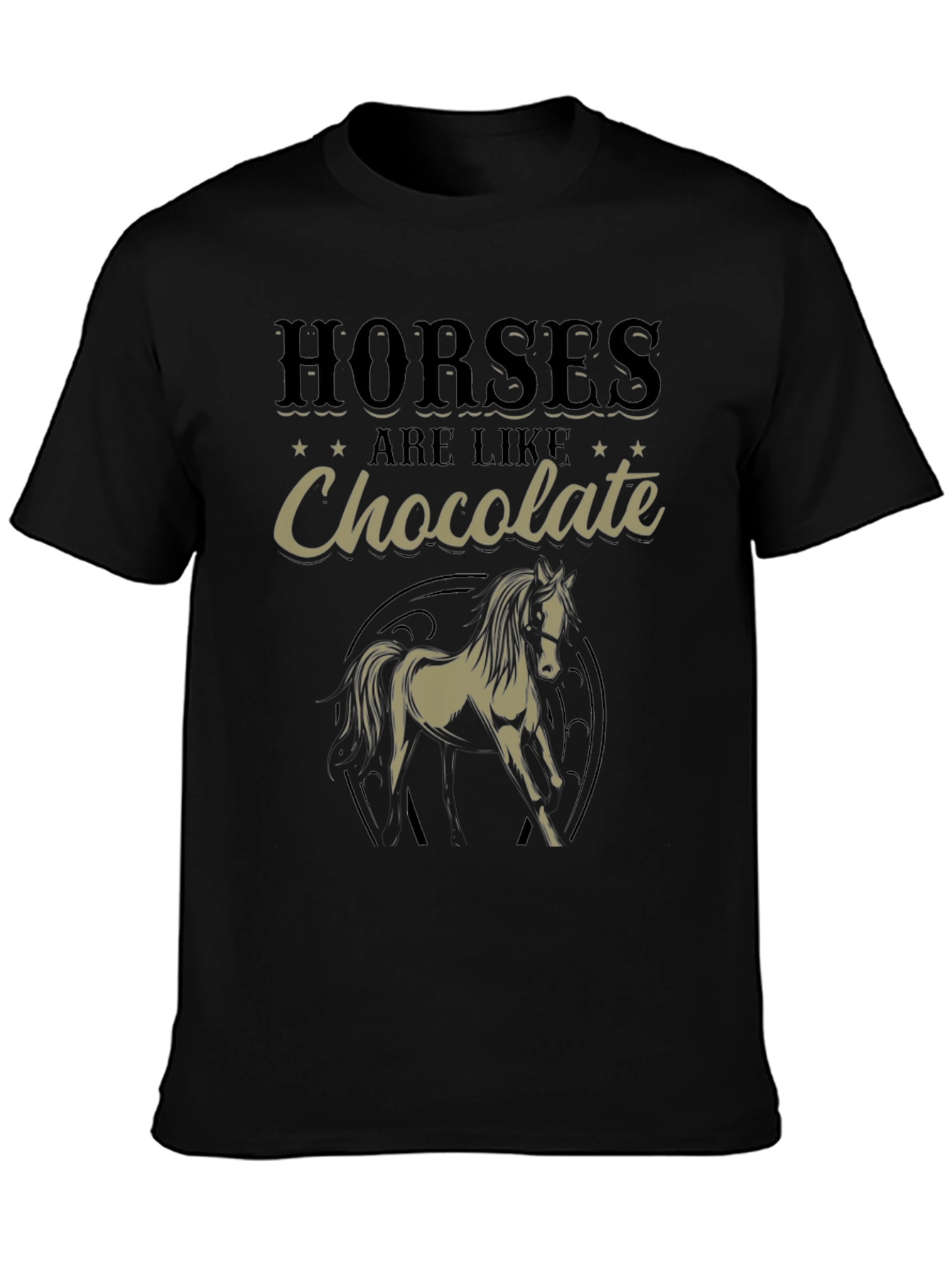 Black Horses Are Like Chocolate Graphic T-Shirt view 3
