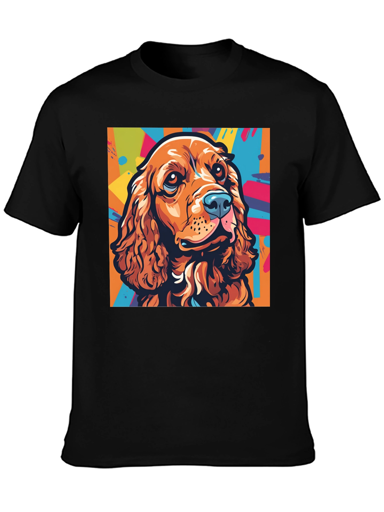 Black Dog Art Graphic Tee - Cocker Spaniel Pop Art T-Shirt view 3