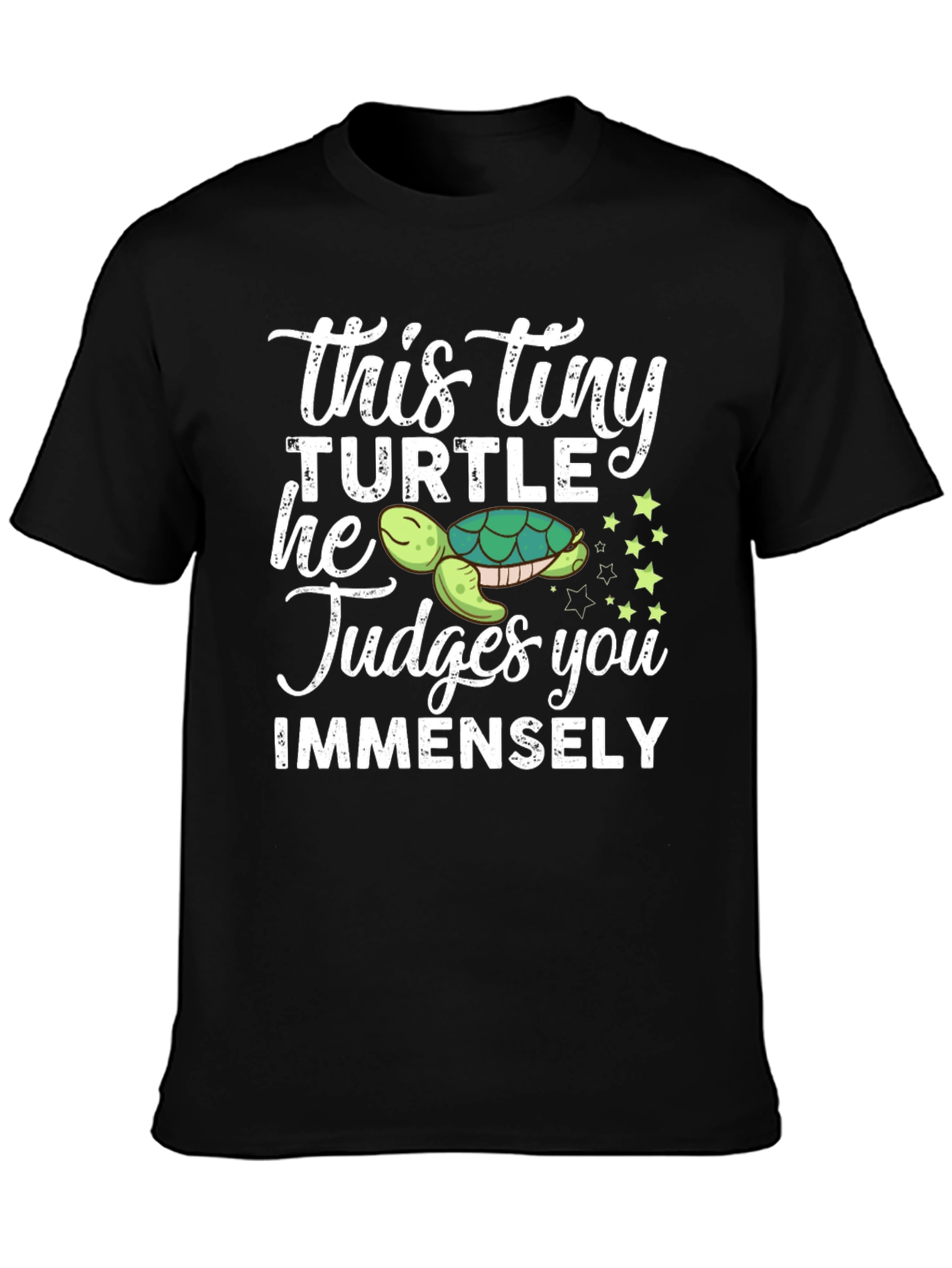 Black This Tiny Turtle Judges You Funny Graphic Tee view 3