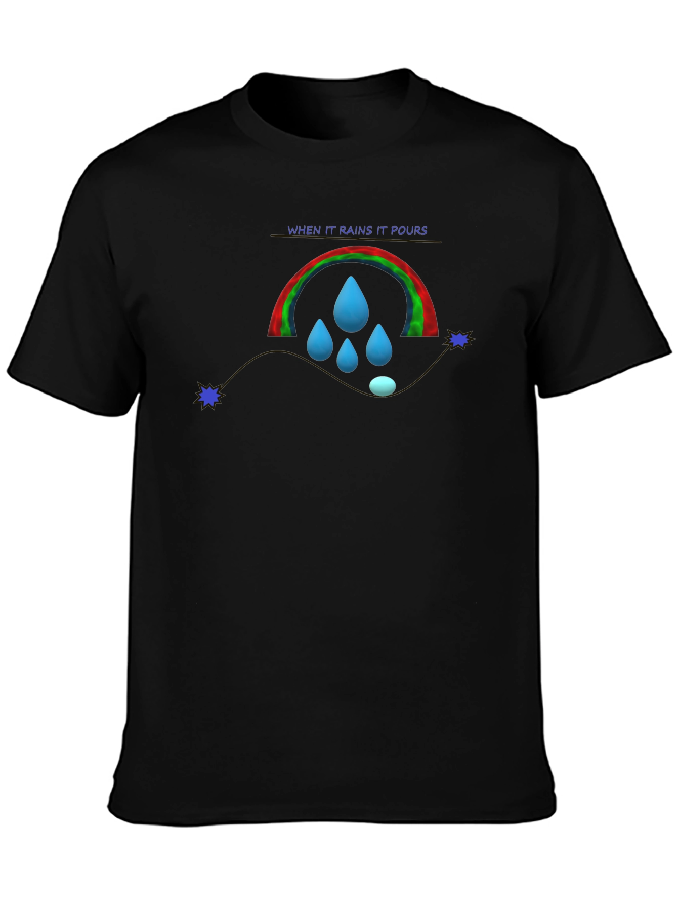 Black When It Rains, It Pours Graphic Tee view 3