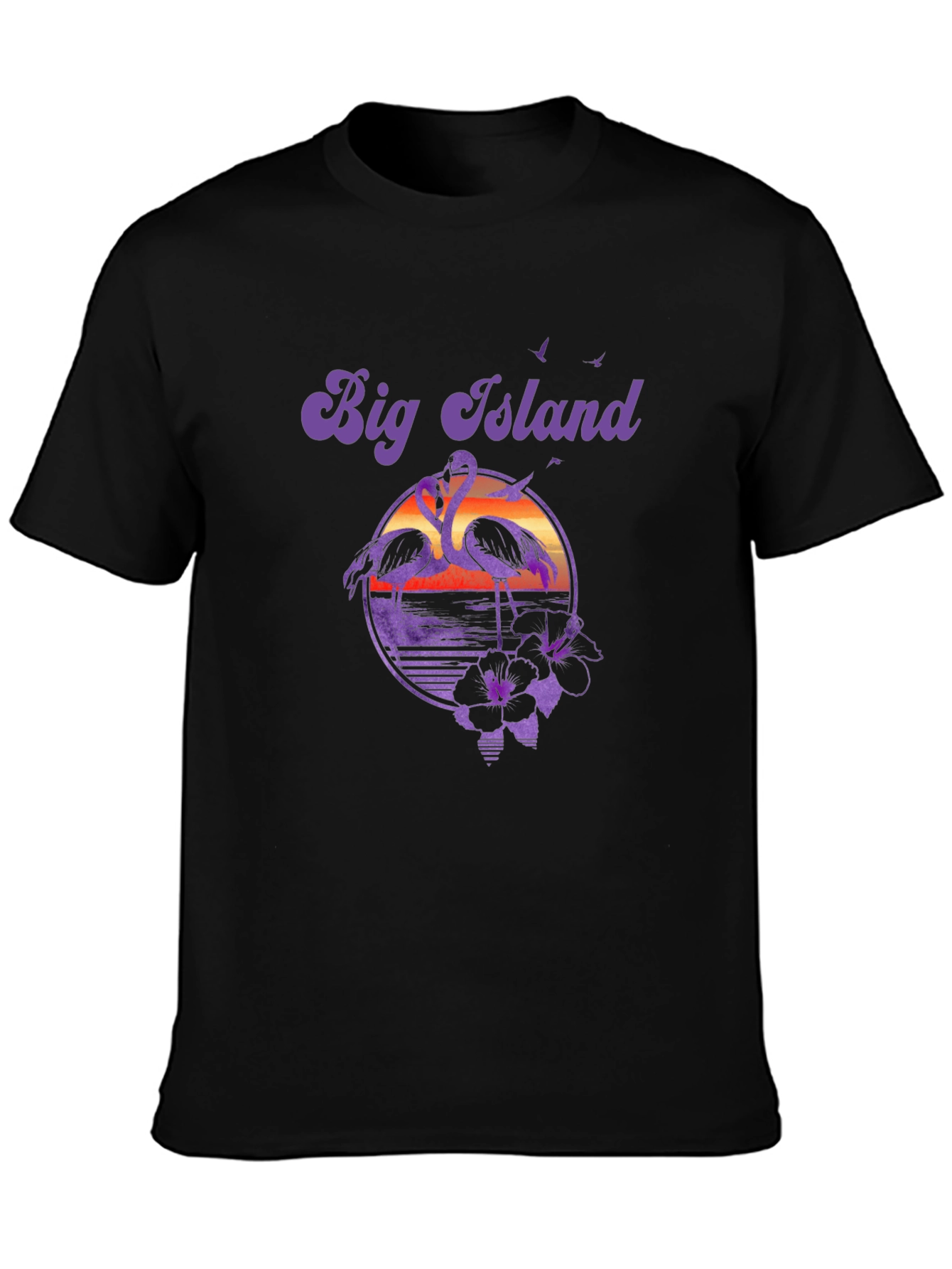 Black Big Island Flamingo T-Shirt view 3