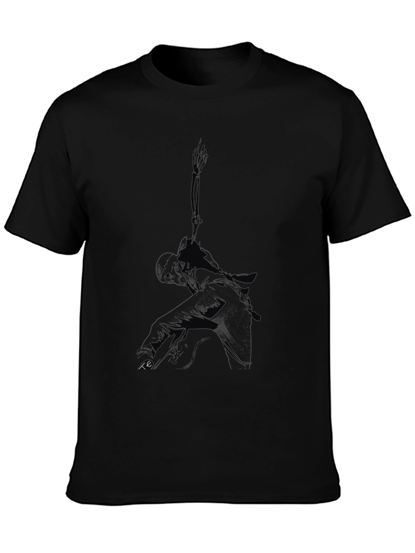 Black Men's Black Graphic Tee - Urban Style view 3