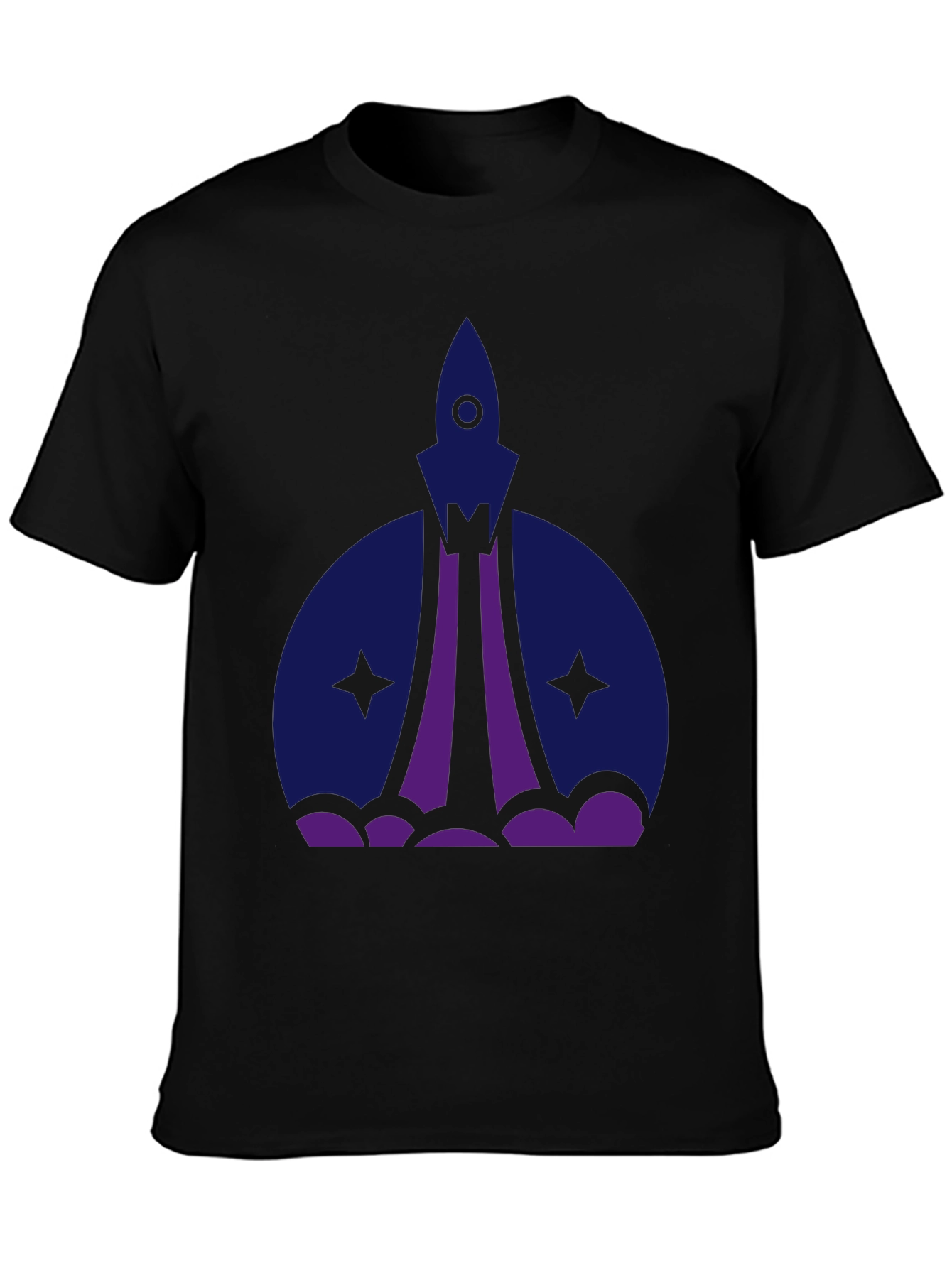 Black Rocket Launch Graphic Tee - Black Unisex Shirt view 3