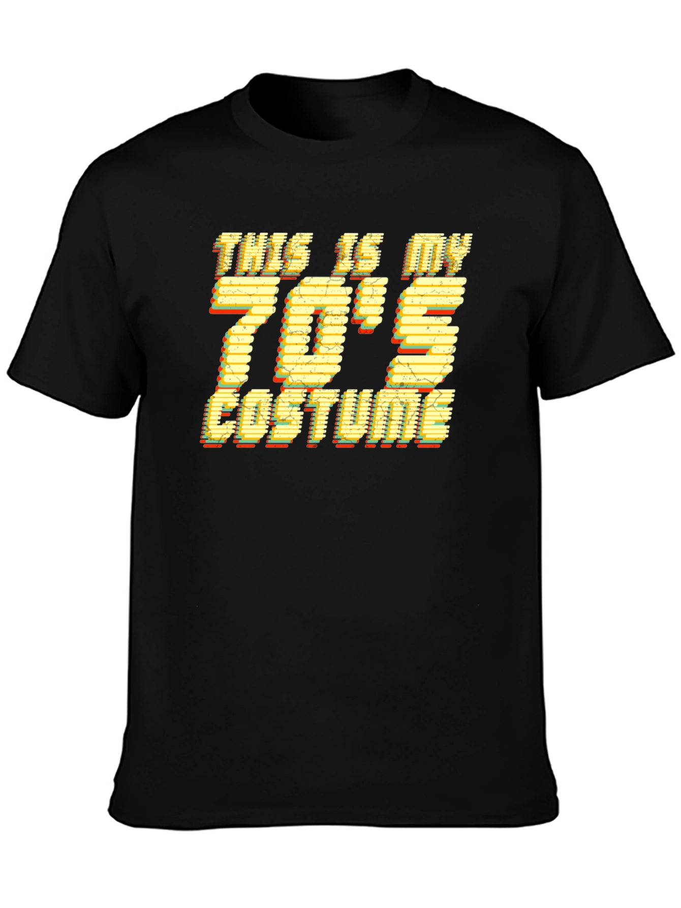 Black Retro 70's Costume T-Shirt view 3