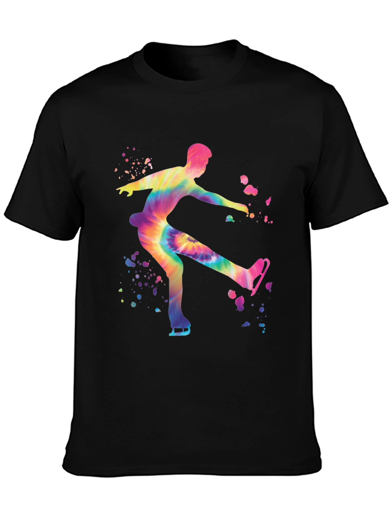 Black Tie-Dye Ice Skater Graphic Tee view 3