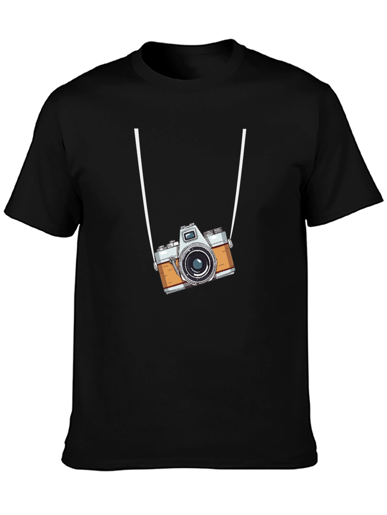 Black Vintage Camera Graphic T-Shirt - Cool Retro Style view 3