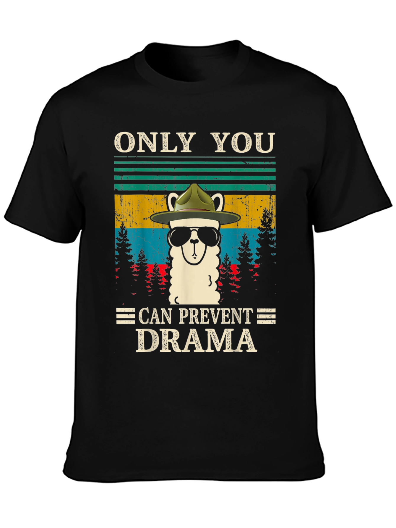 Black Llama Drama Prevention Graphic Tee view 3