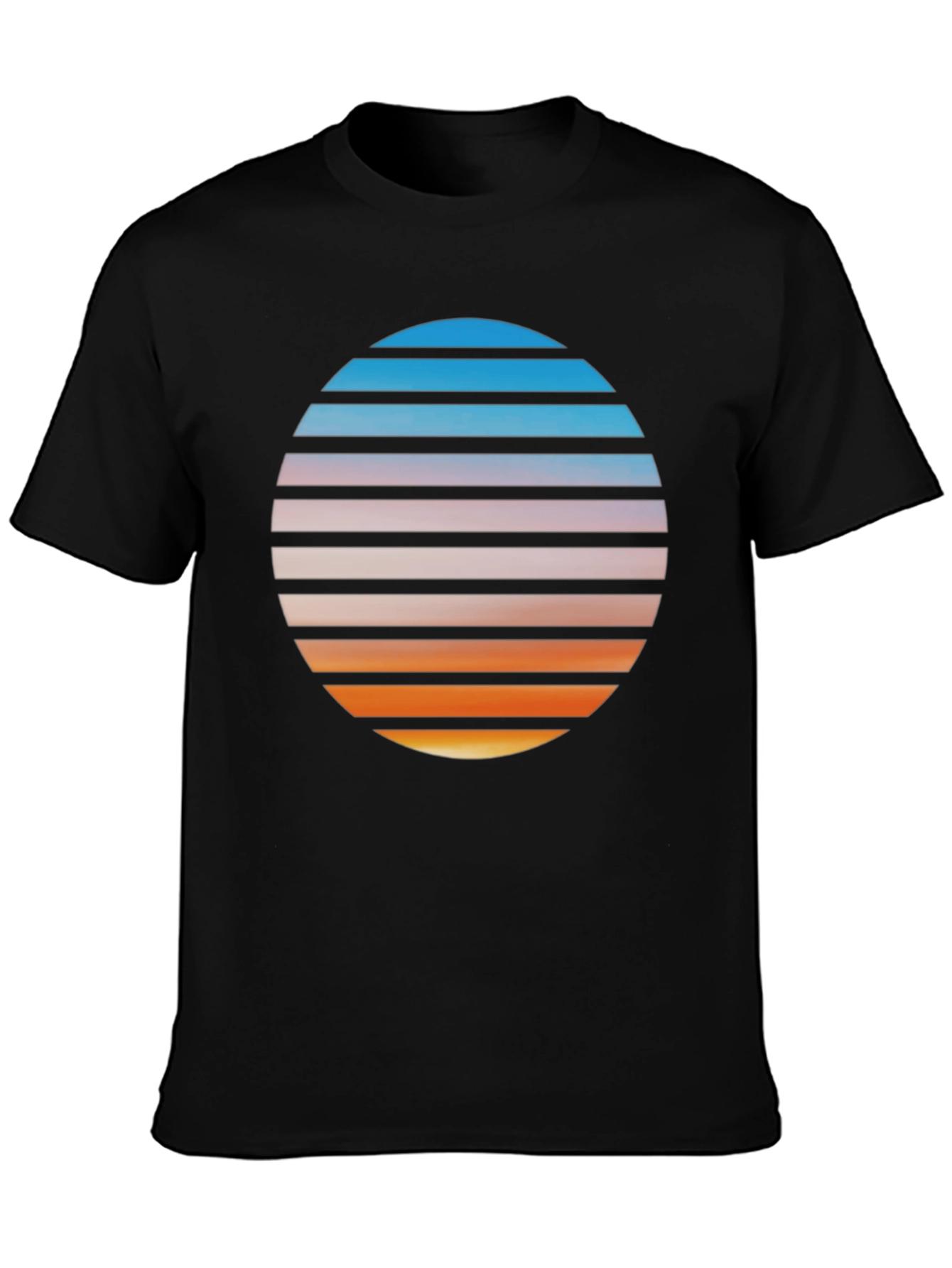 Black Retro Sunset Graphic T-Shirt - Black view 3
