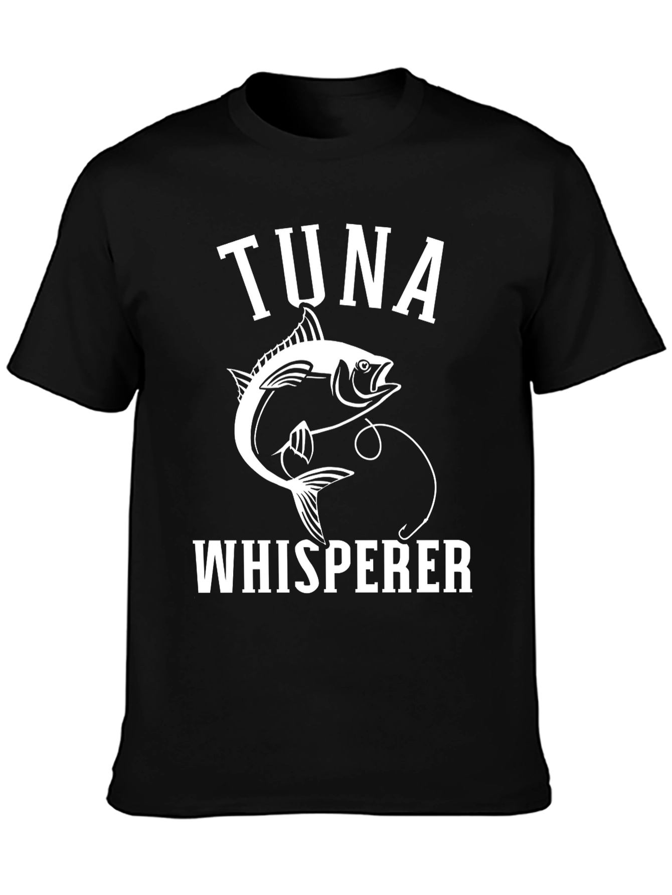 Black Tuna Whisperer Graphic Tee - Black Cotton T-Shirt view 3