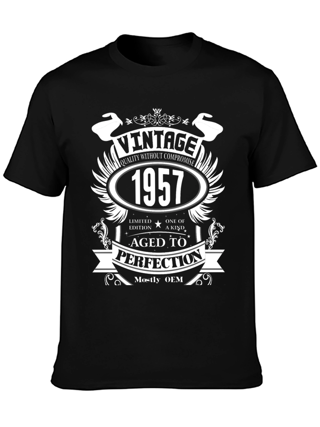 Black Vintage 1957 Aged to Perfection Graphic Tee view 3