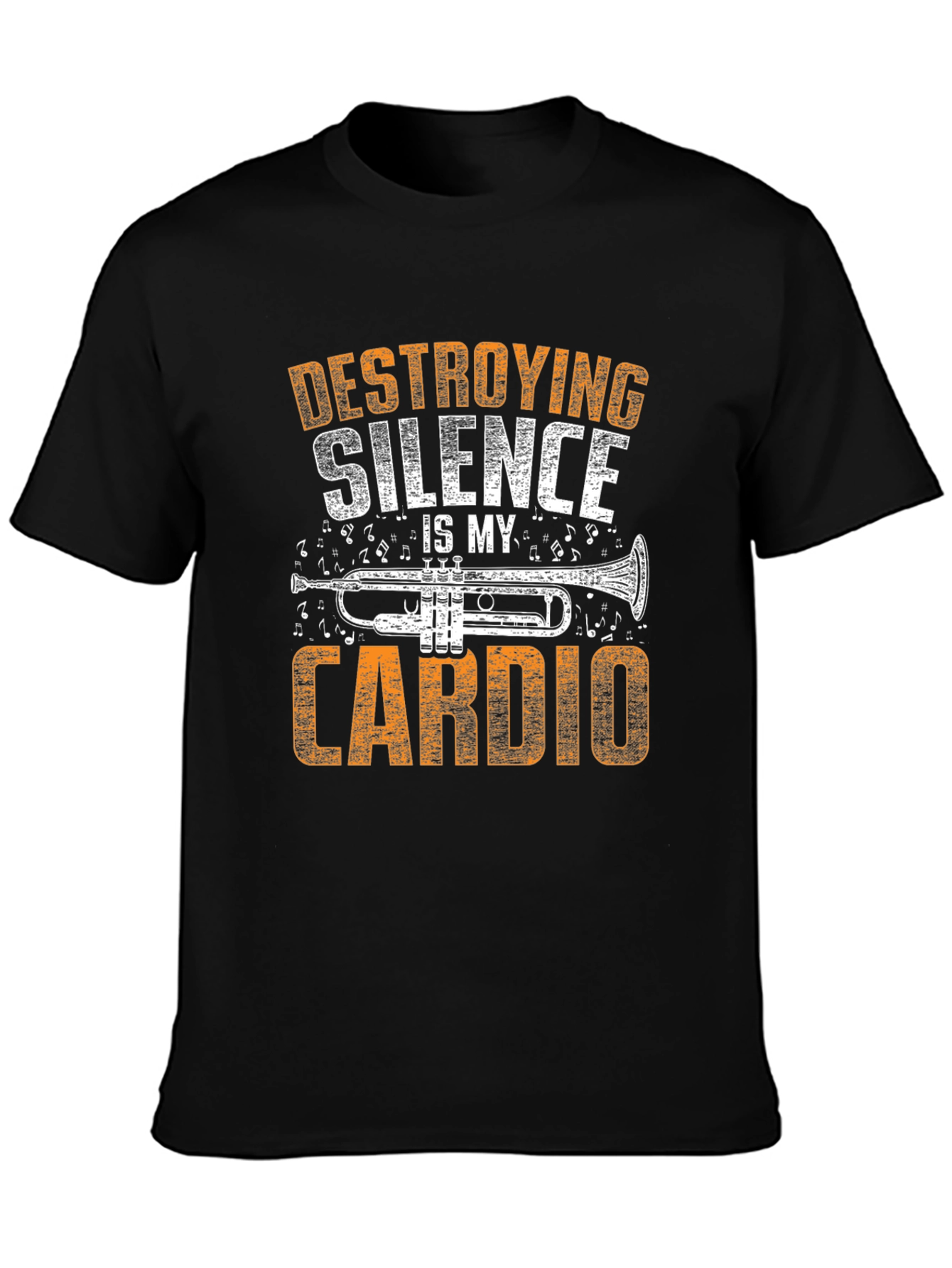 Black Destroying Silence Trumpet T-Shirt view 3