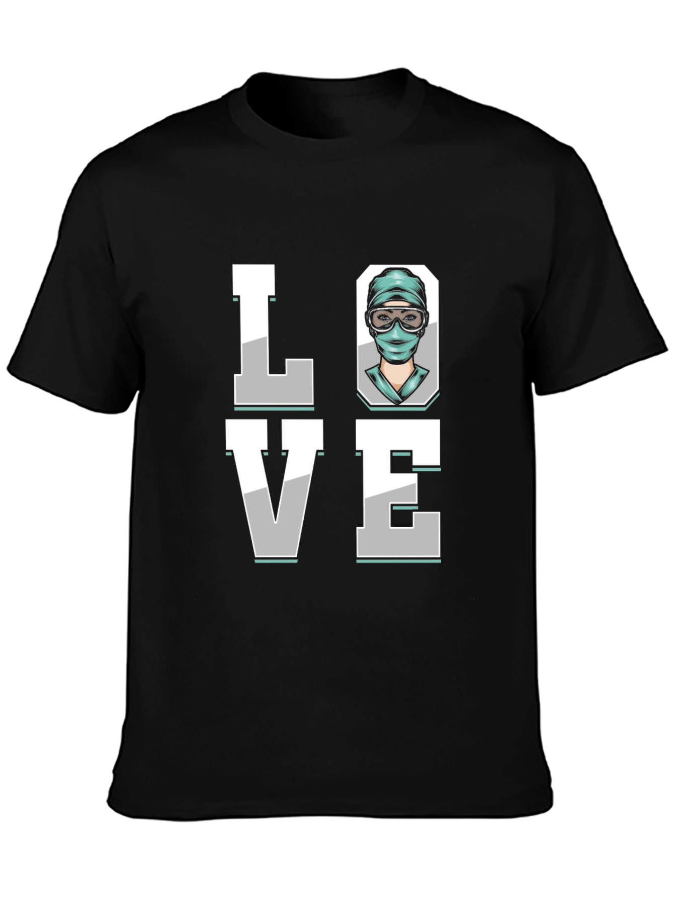 Black Surgeon Love Graphic T-Shirt - Black Cotton Tee view 3