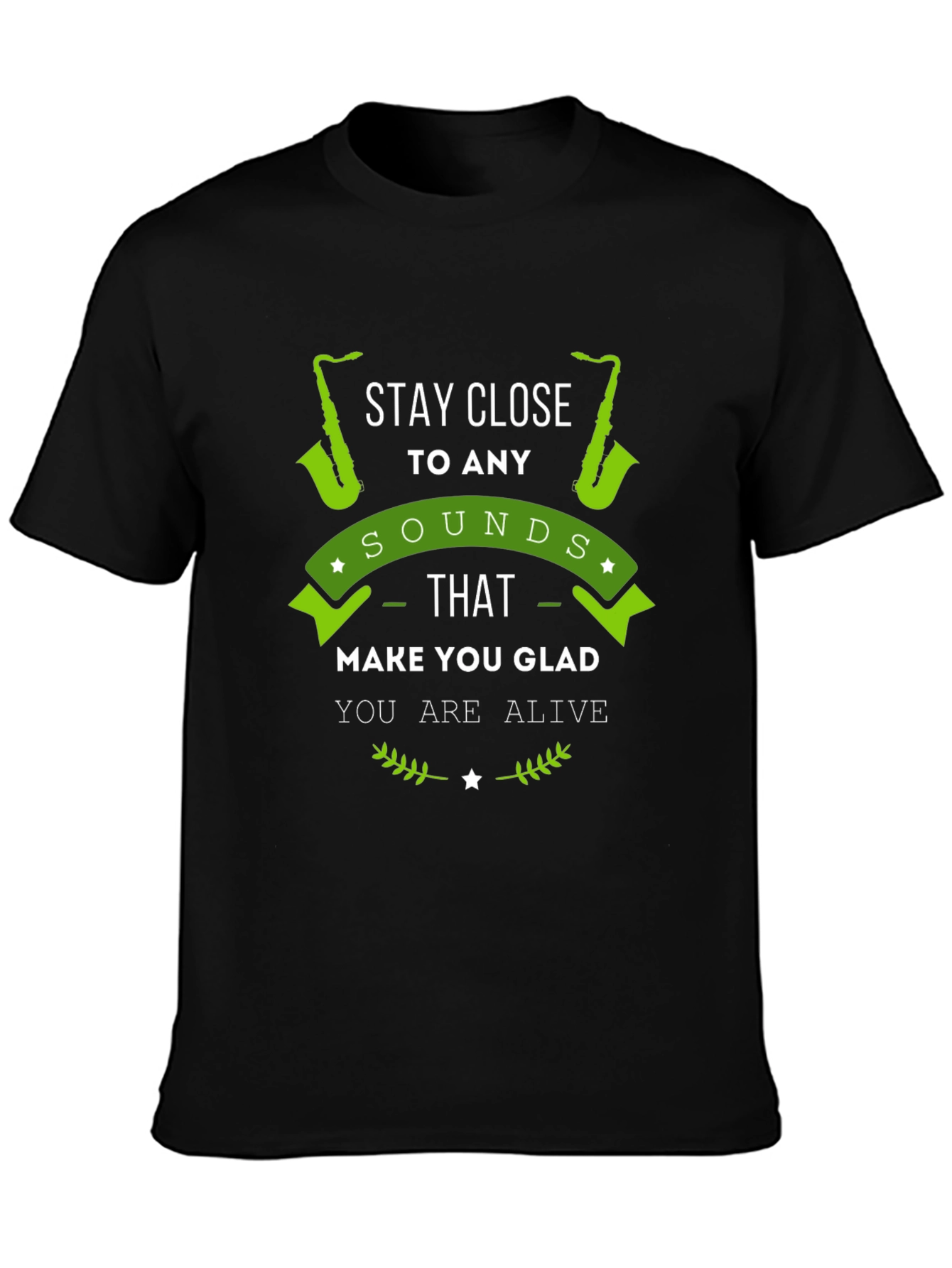 Black Stay Close to Any Sounds T-Shirt view 3