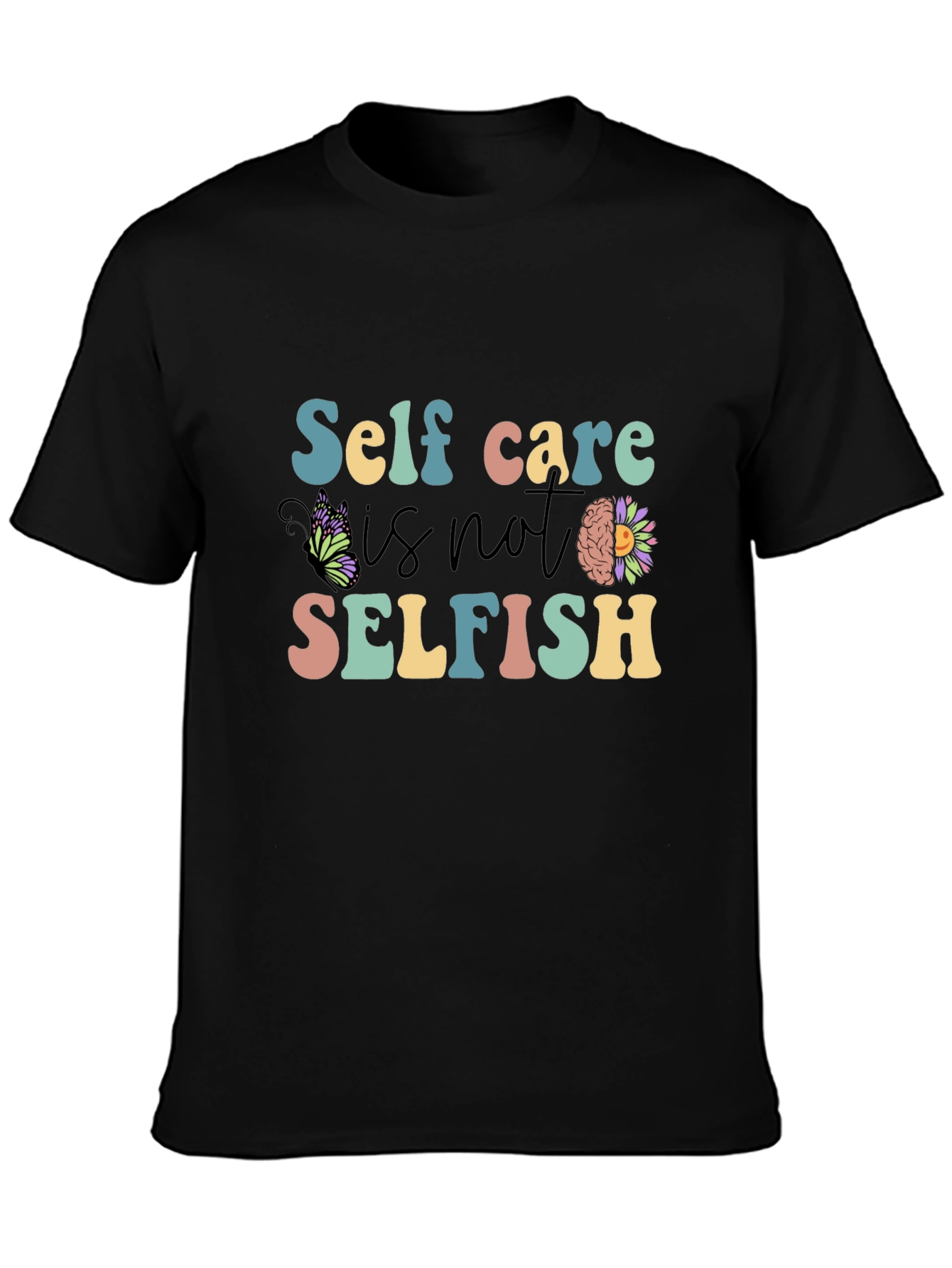 Black Self Care is Not Selfish T-Shirt view 3