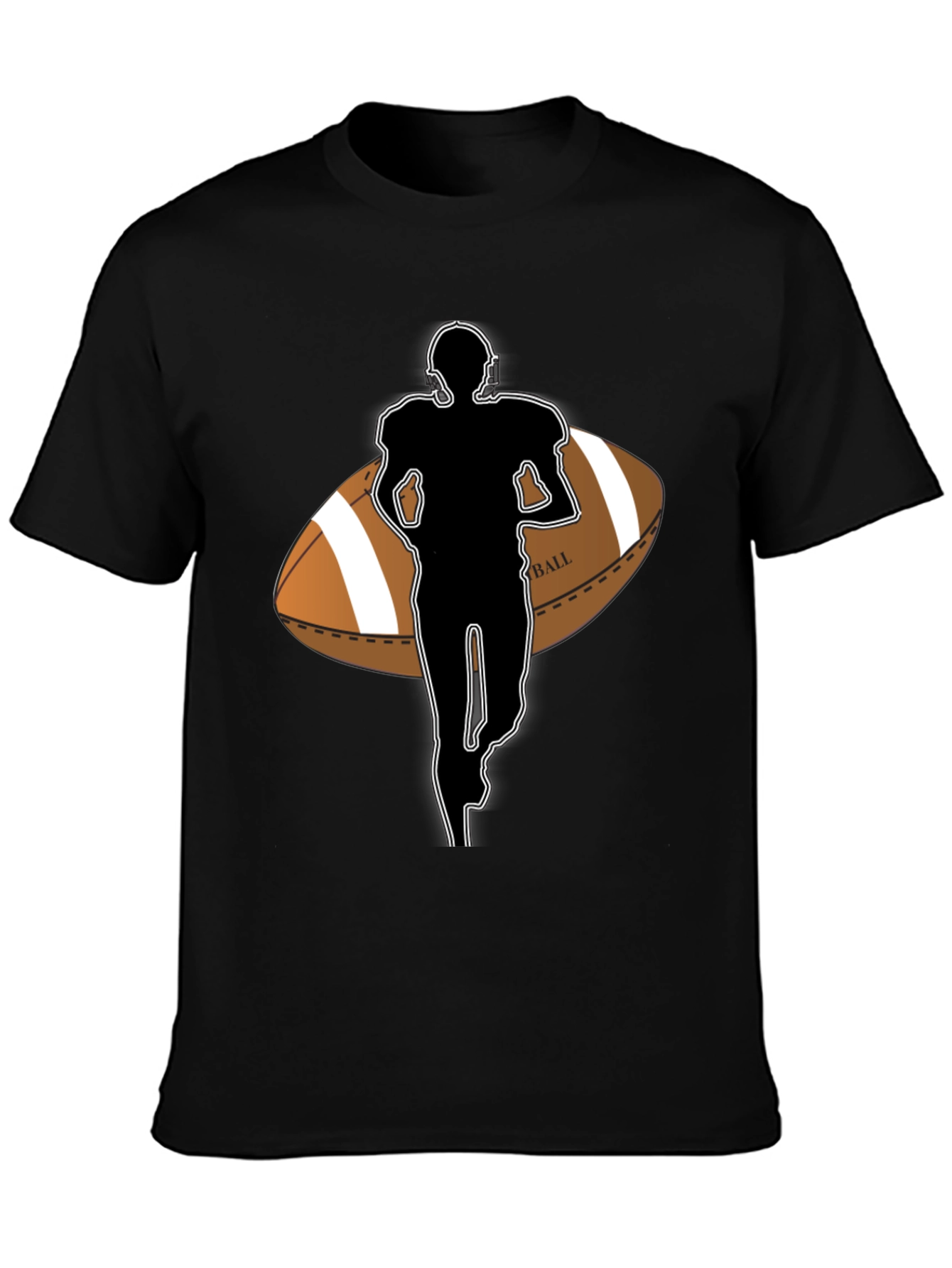 Black Football Player Graphic Tee view 3
