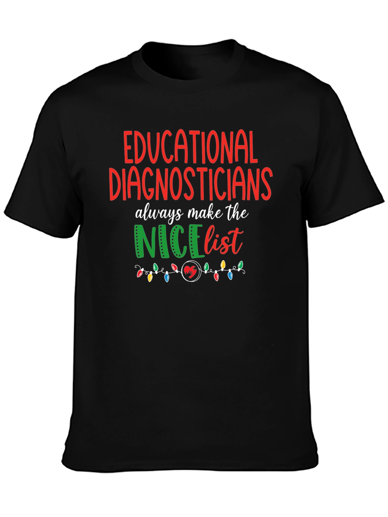 Black Educational Diagnosticians Nice List T-Shirt view 3