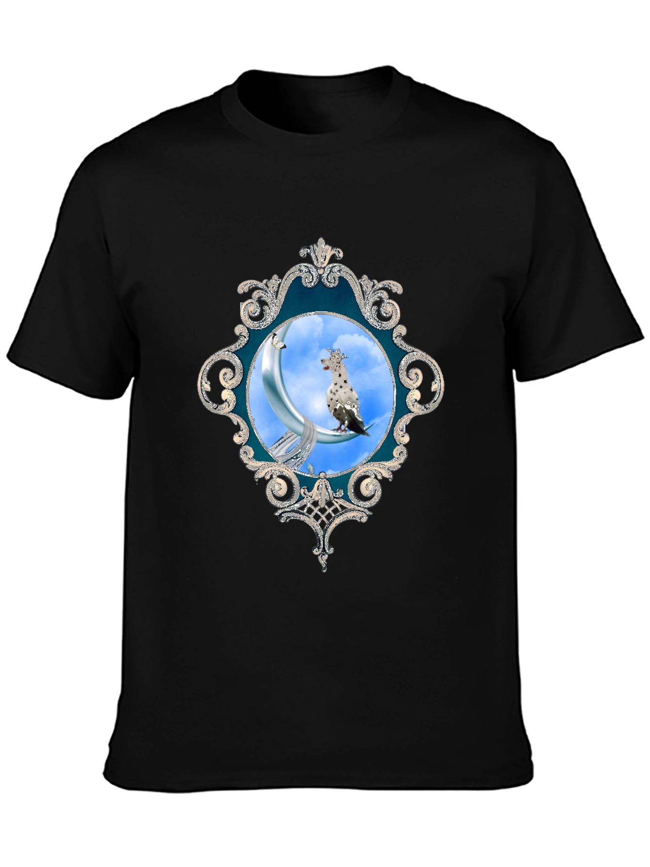 Black Moon Bird T-Shirt - Unique Graphic Tee view 3