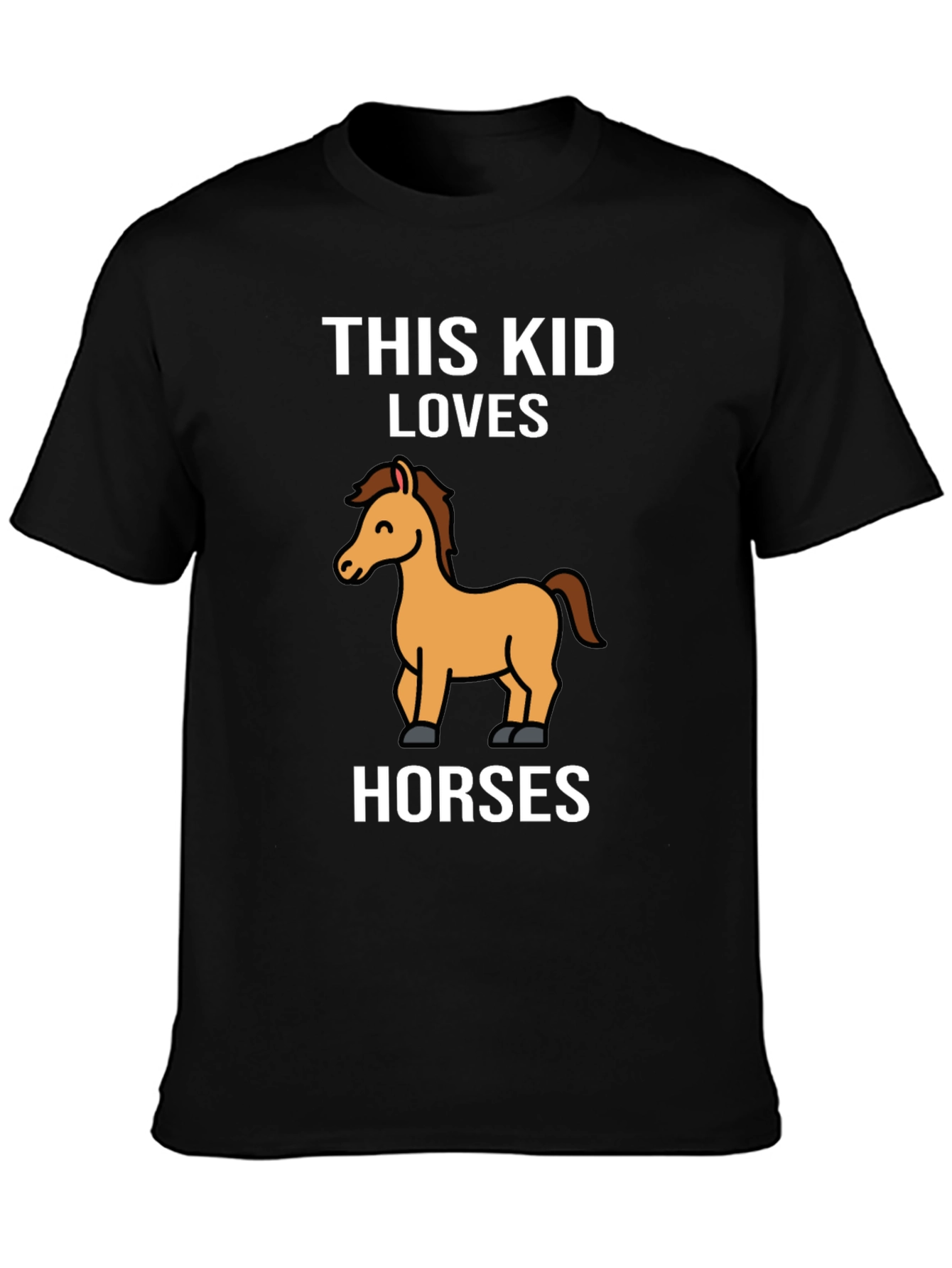 Black This Kid Loves Horses T-Shirt - Black Cotton Tee view 3