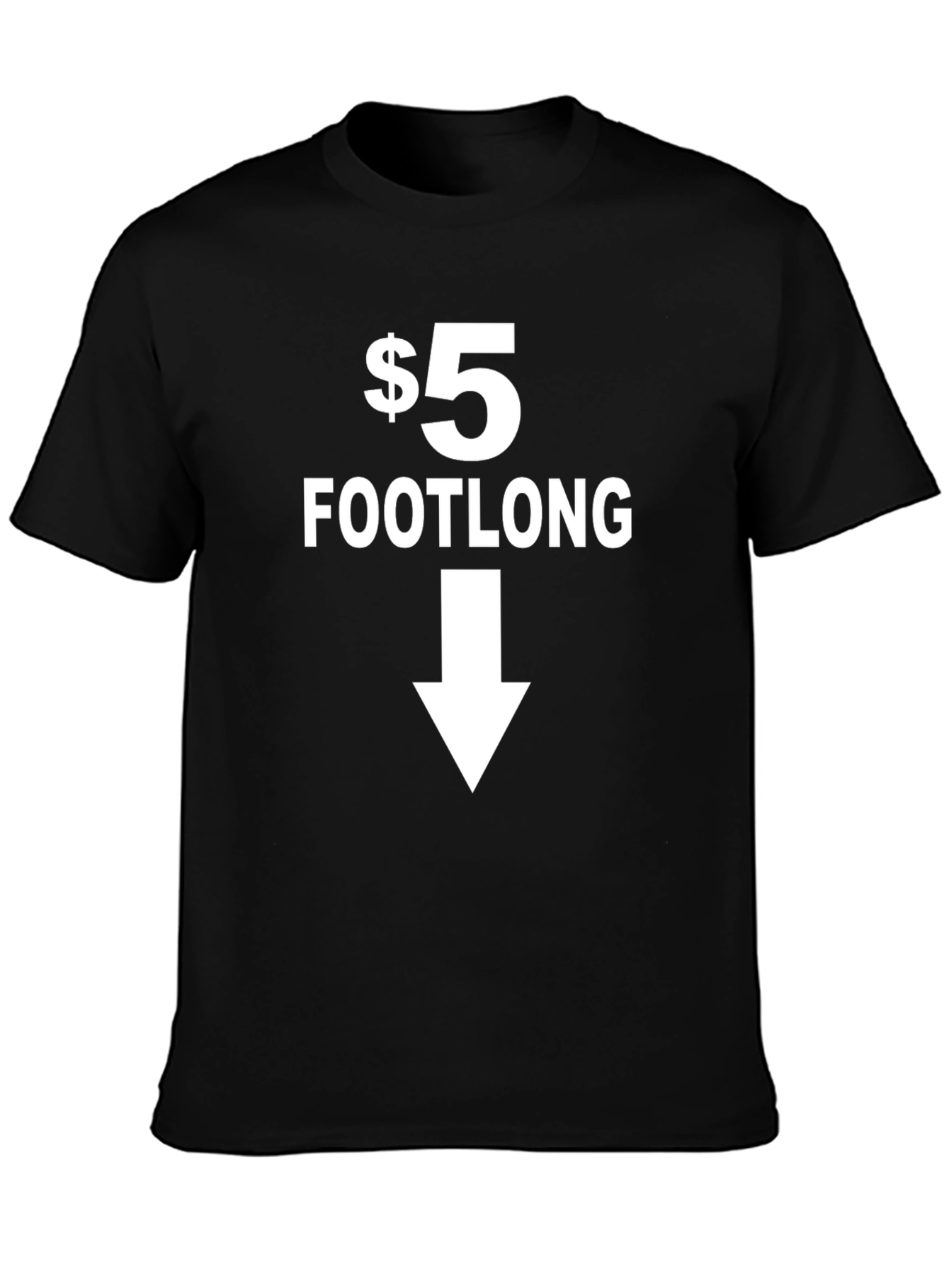 Black $5 Footlong Black Graphic T-Shirt - Point Down view 3
