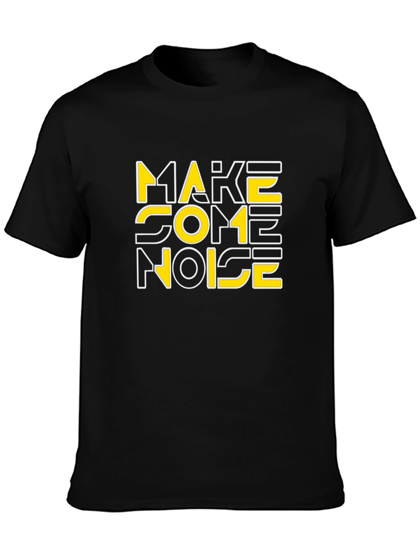Black Make Some Noise Graphic Tee - Black view 3