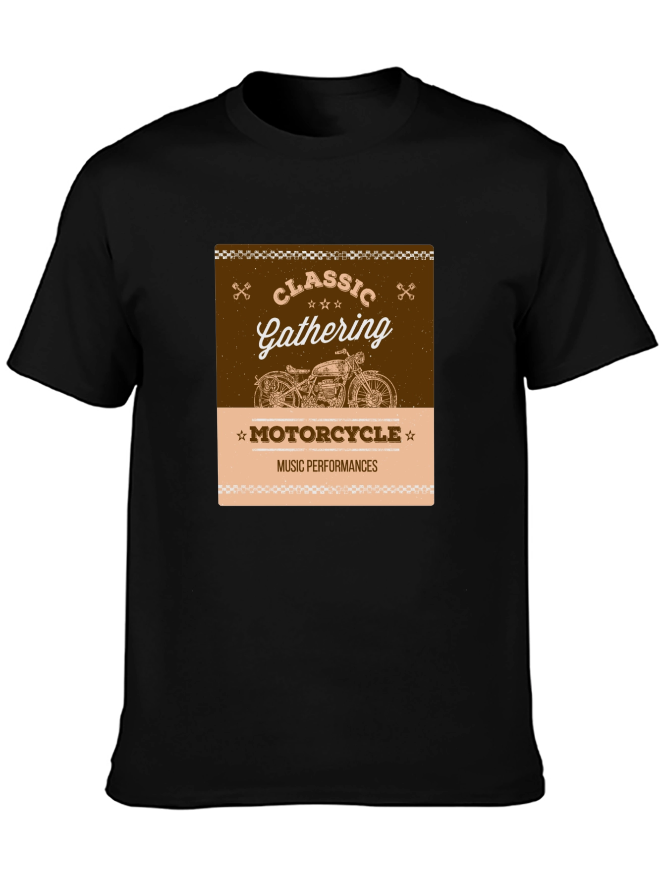 Black Classic Motorcycle Gathering Black T-Shirt view 3
