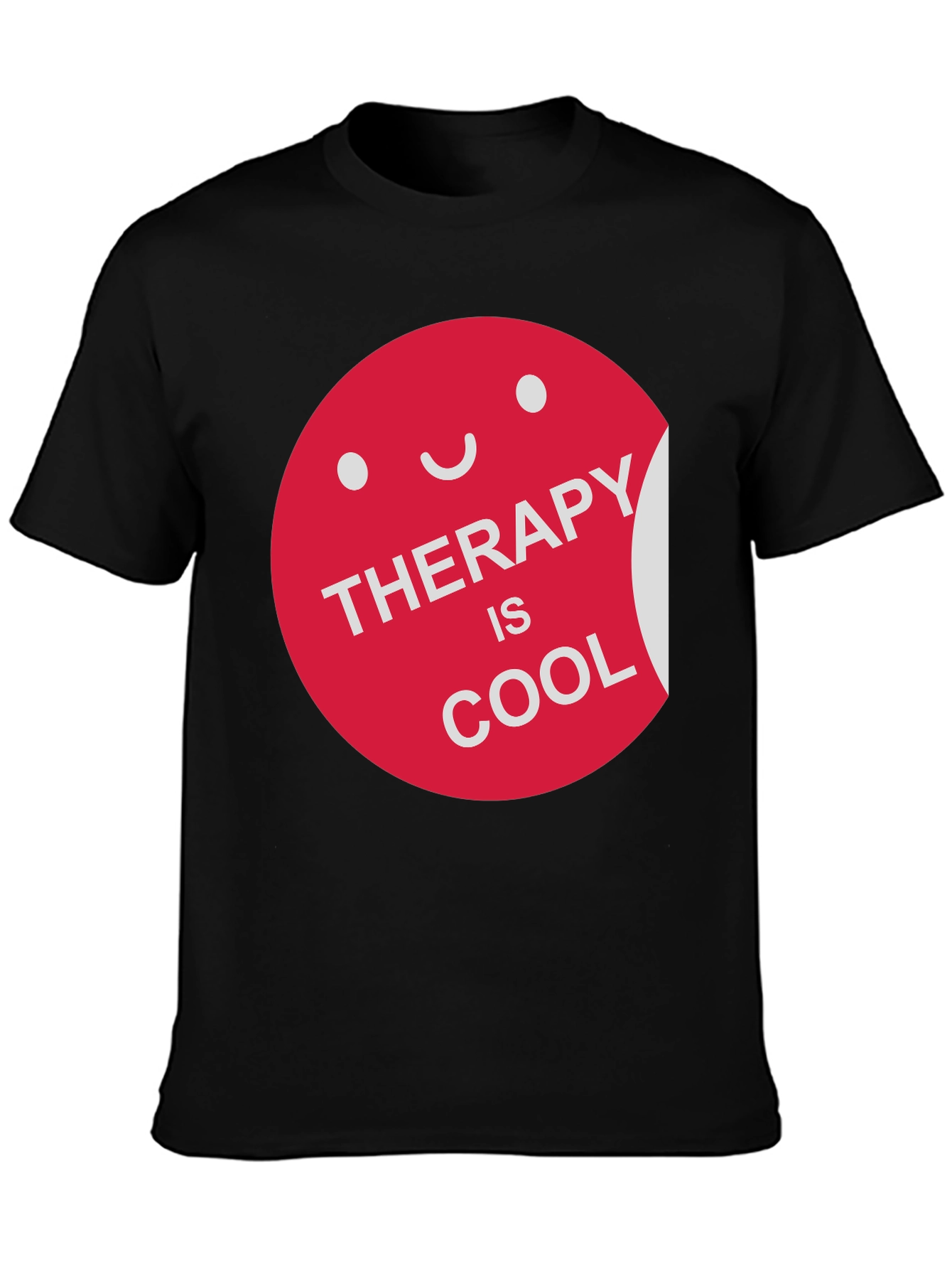 Black Therapy is Cool Graphic Tee -  Comfortable Cotton T-Shirt view 3