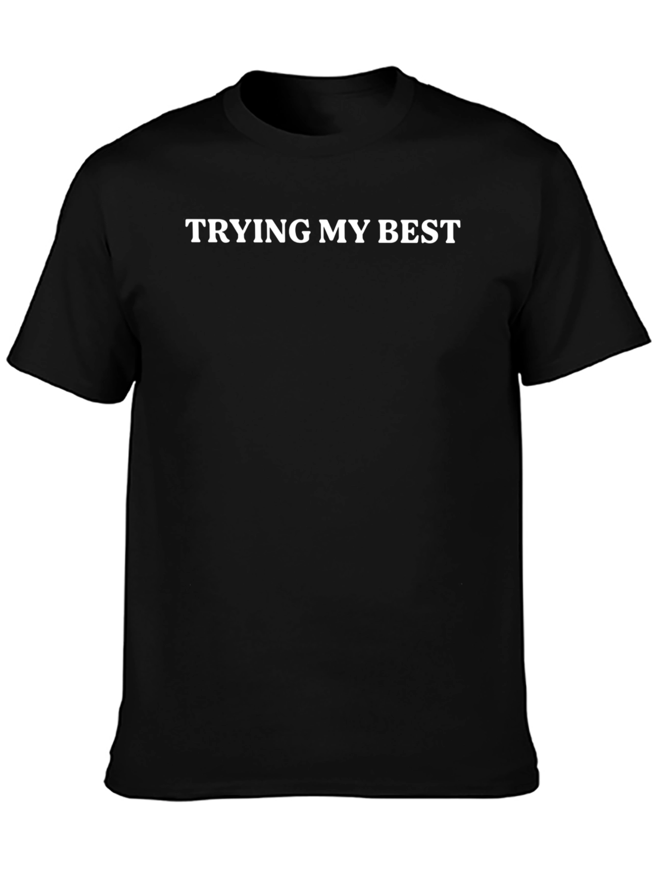 Black Trying My Best T-Shirt - Men's Casual Tee view 3