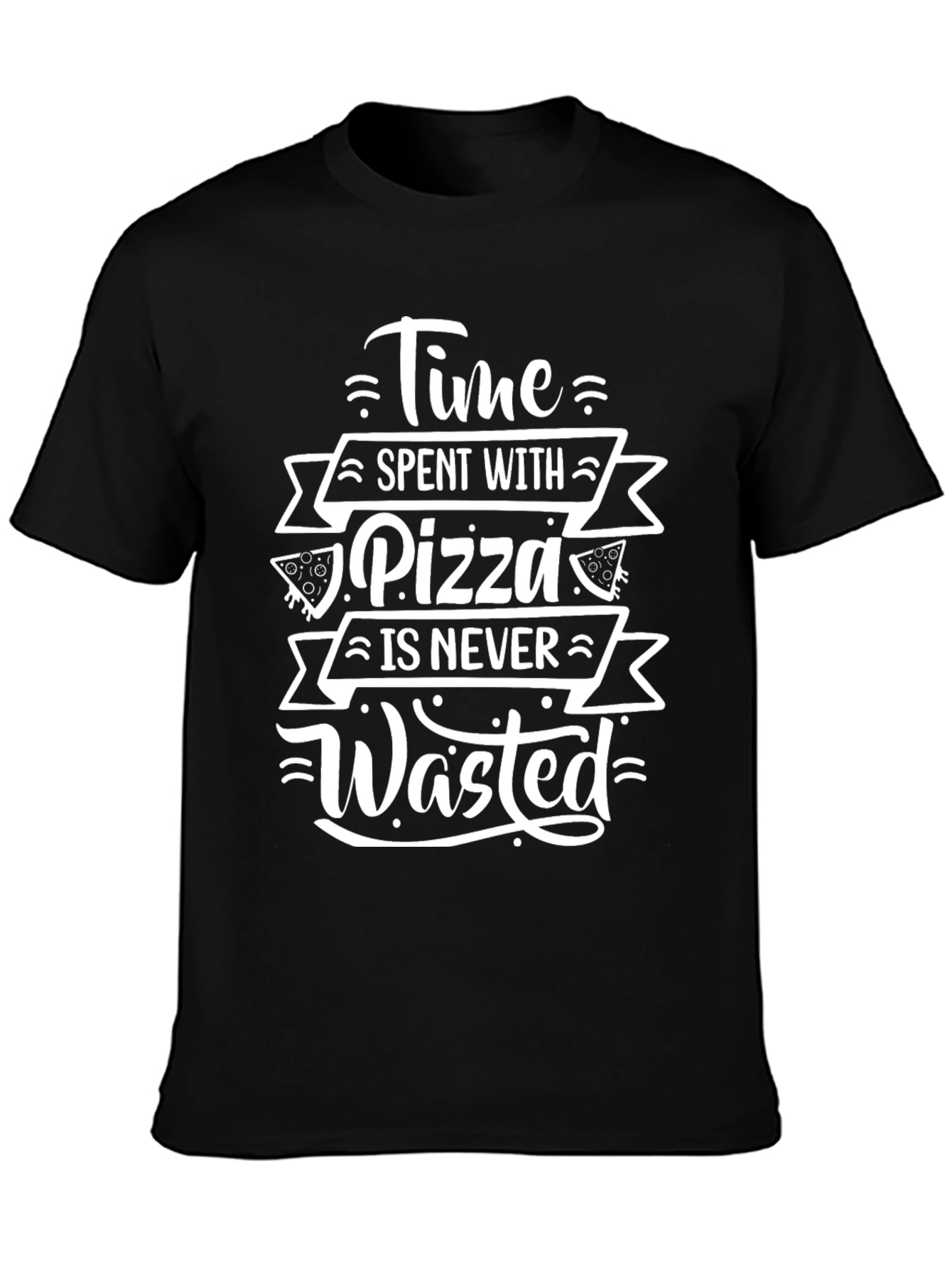 Pizza Time T-Shirt - Never Wasted Foodie Tee - 3