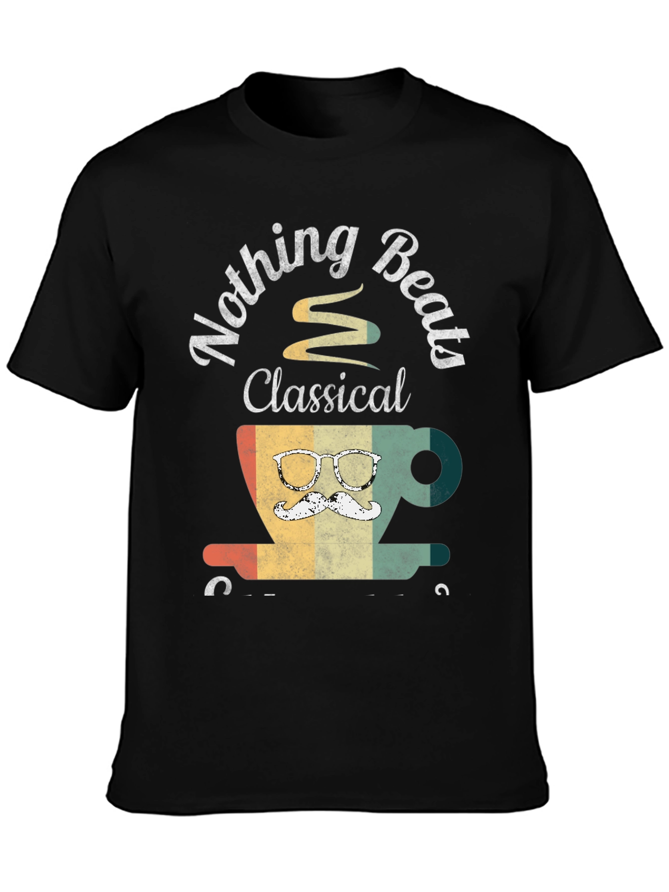 Black Nothing Beats Classical Coffee T-Shirt view 3