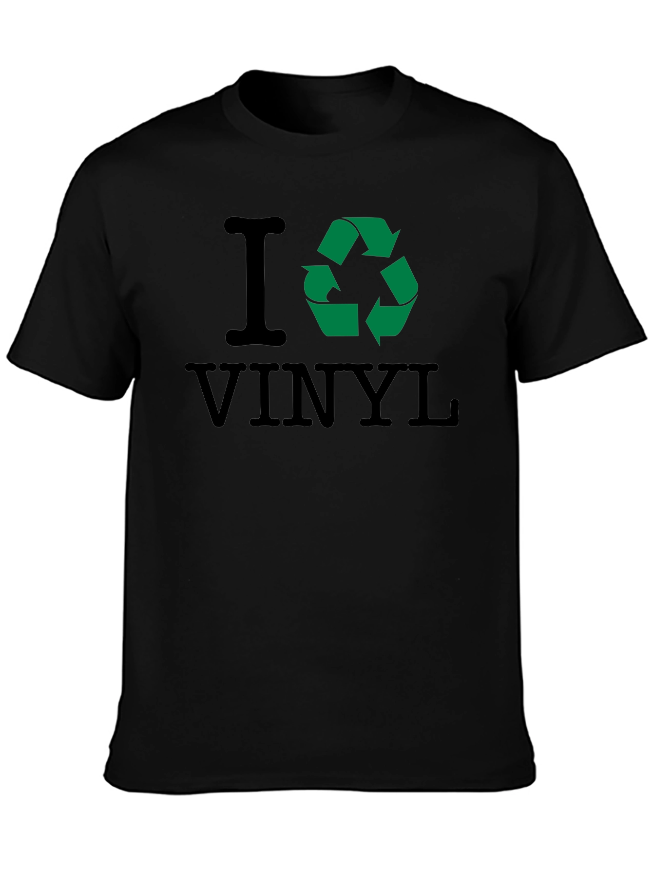 Black I Recycle Vinyl T-Shirt view 3