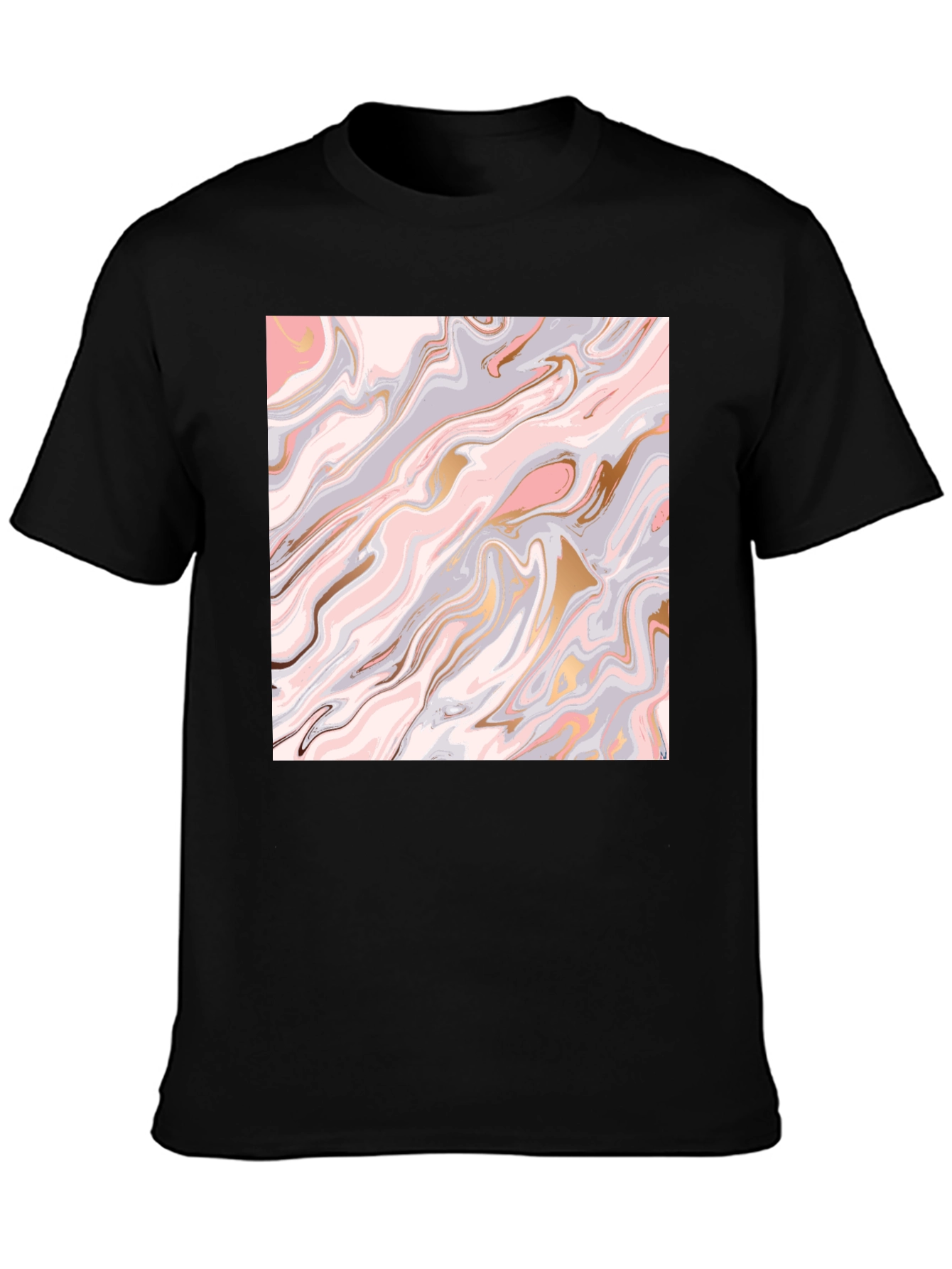 Black Marble Swirl Graphic Tee - Stylish & Unique Design view 3