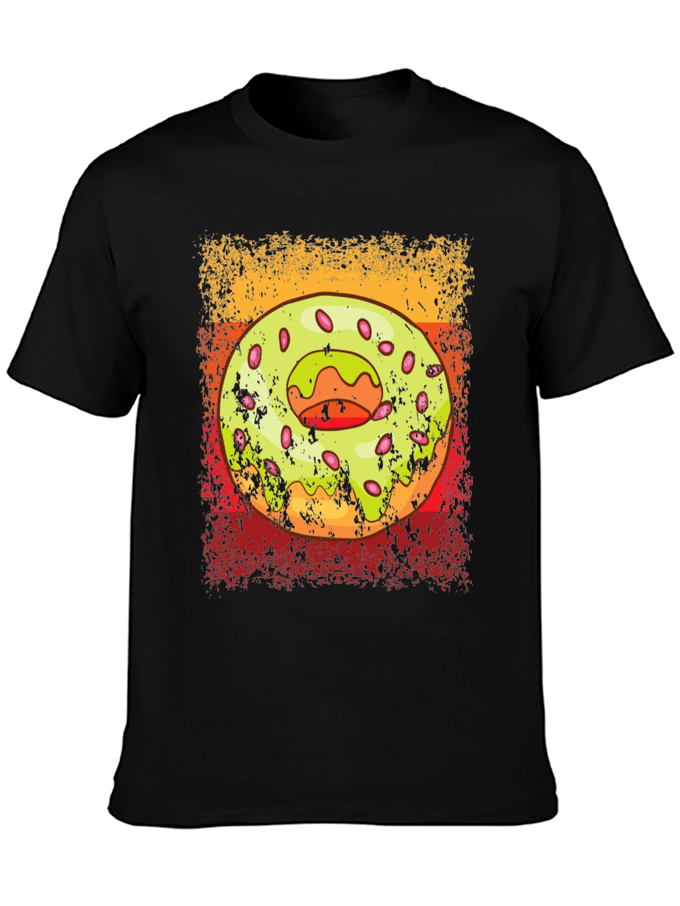 Black Donut Graphic T-Shirt - Trendy Casual Wear view 3