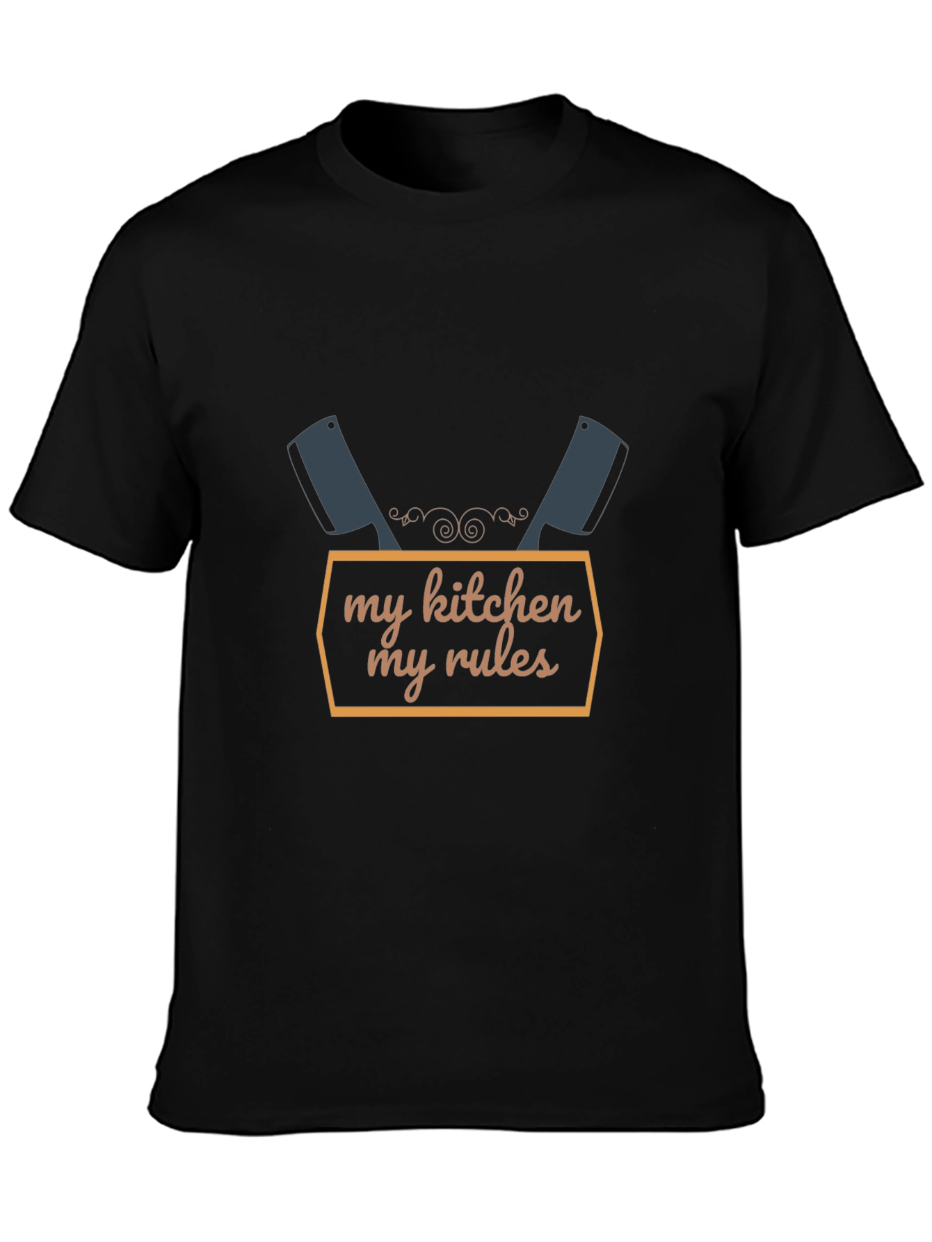 Black My Kitchen My Rules Graphic T-Shirt for Chefs view 3