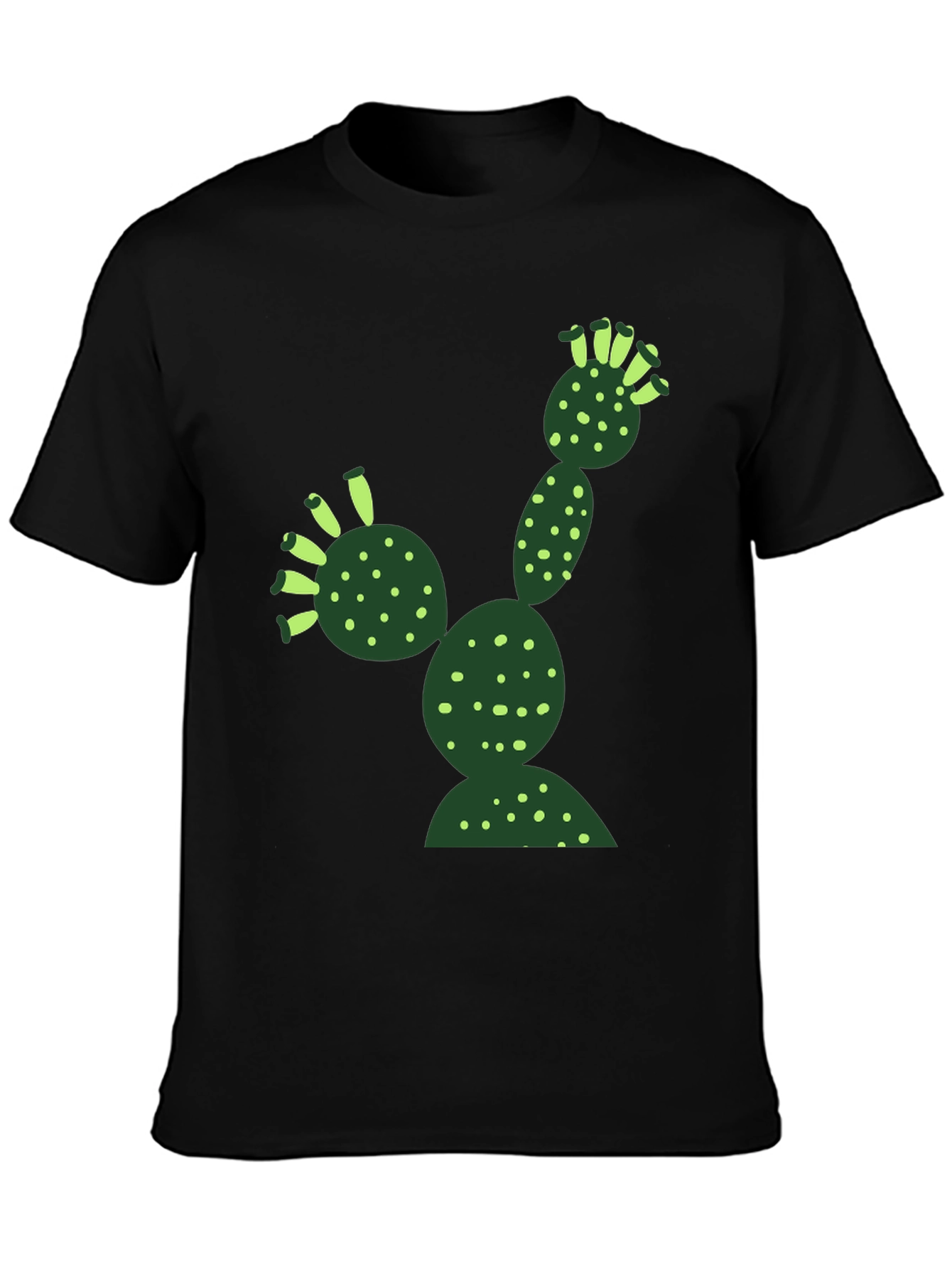 Black Cool Cactus T-Shirt - Black Cotton Blend view 3