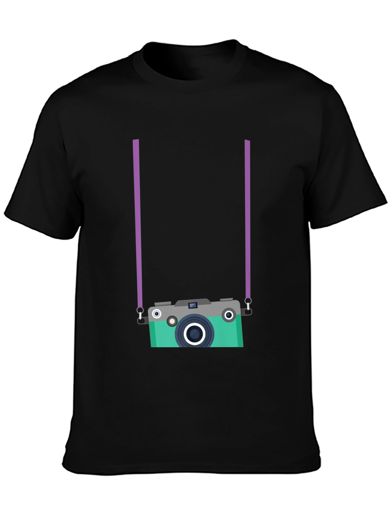 Black Retro Camera Graphic Tee view 3
