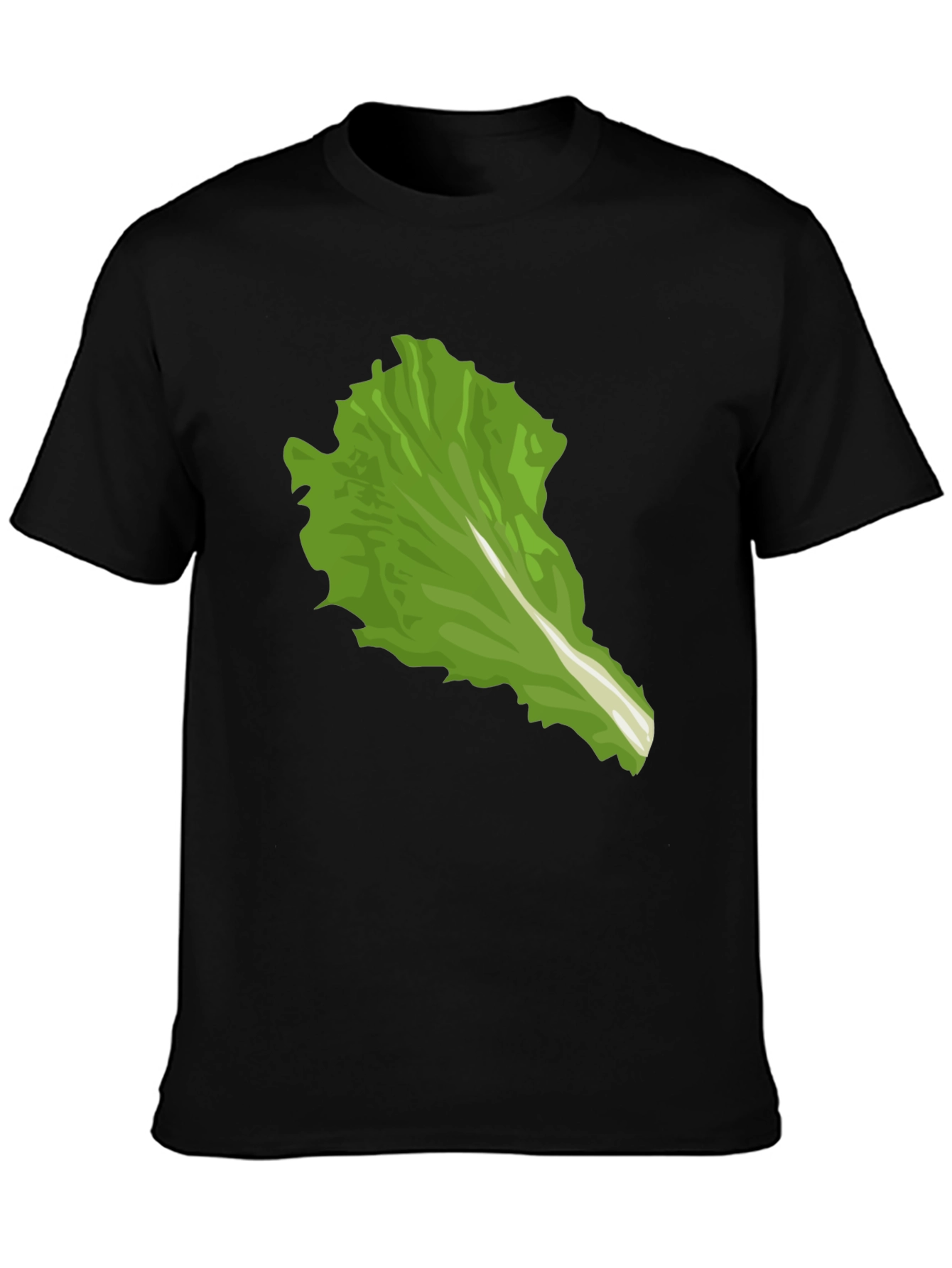 Black Lettuce Leaf Graphic Tee - Unique Food Lover Shirt view 3