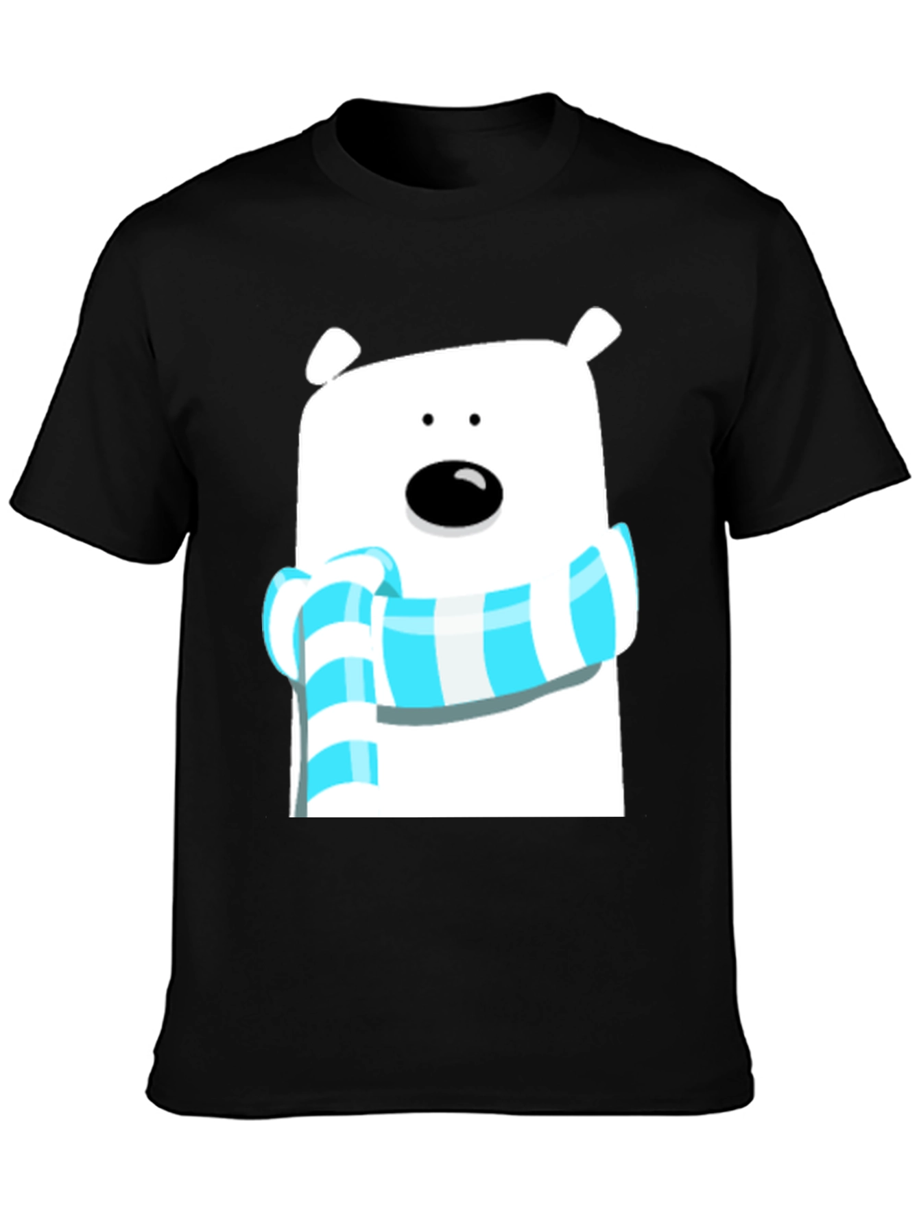 Black Bear Scarf Graphic Tee - Cute Black T-Shirt view 3