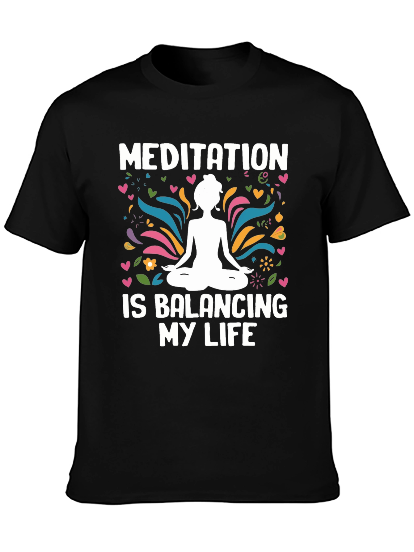 Black Meditation is Balancing My Life T-Shirt view 3