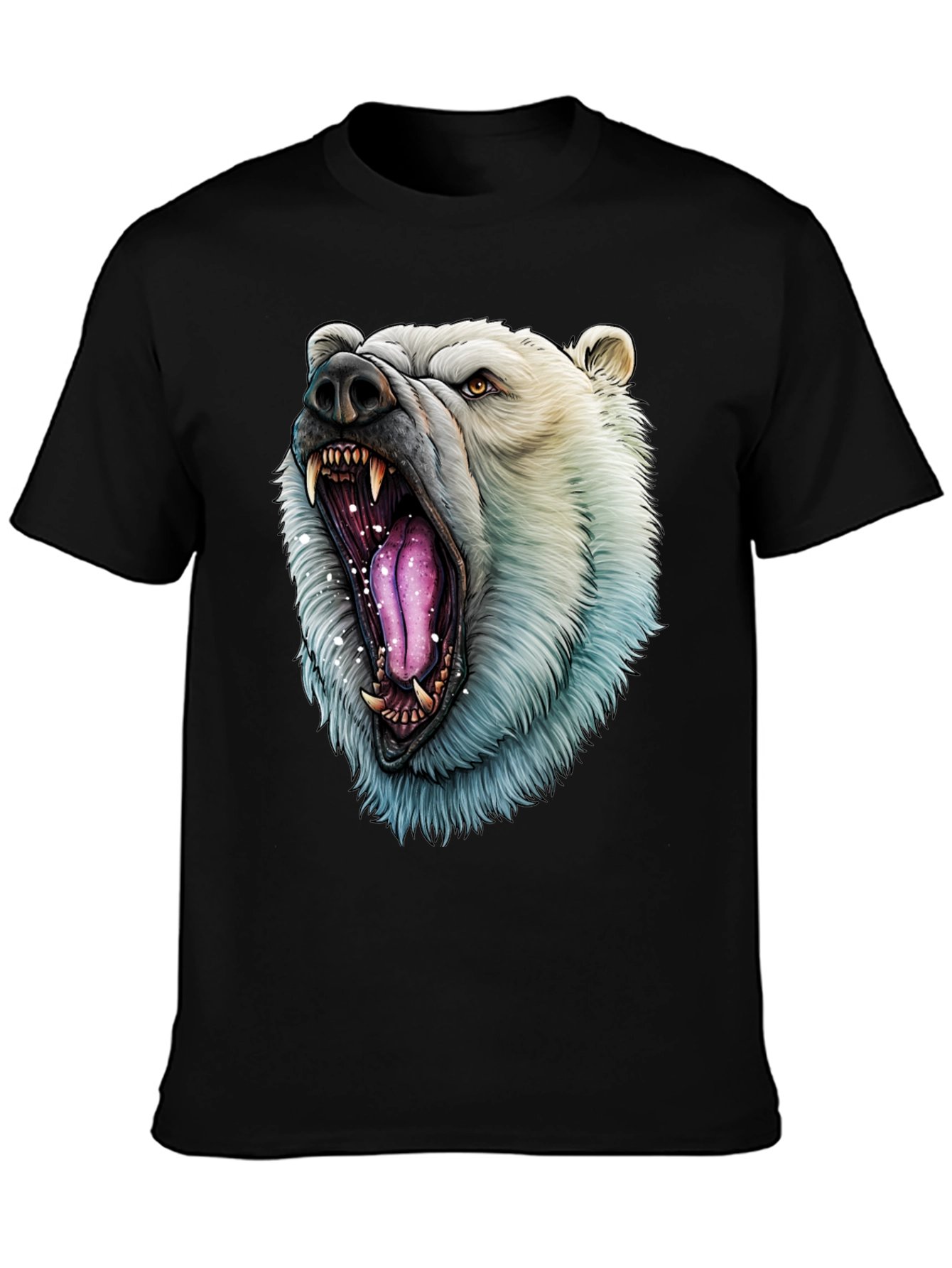 Black Polar Bear Graphic Tee - Roaring Wild Style view 3