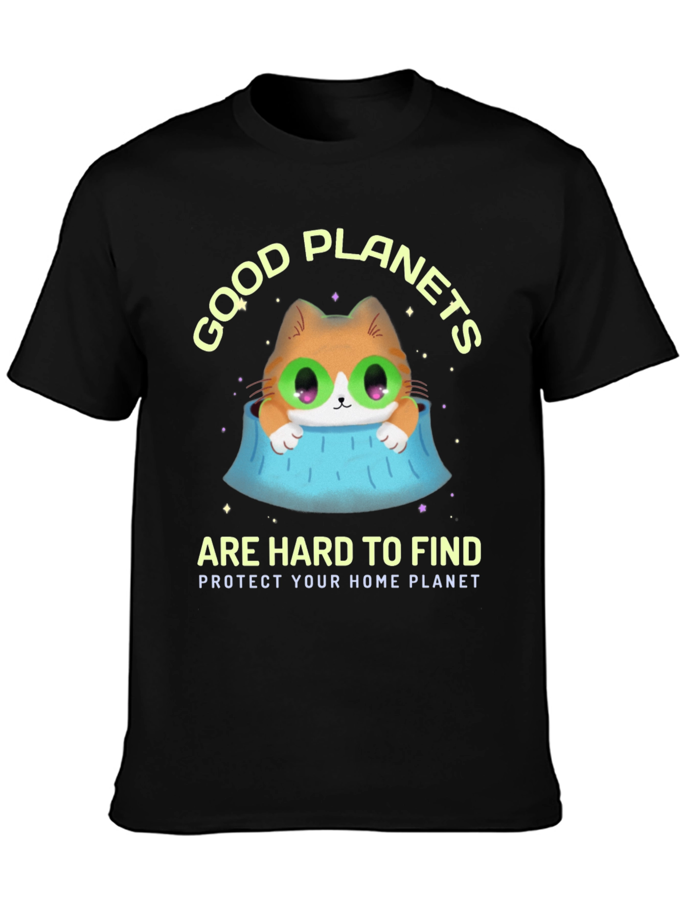Black Good Planets Are Hard To Find T-Shirt view 3