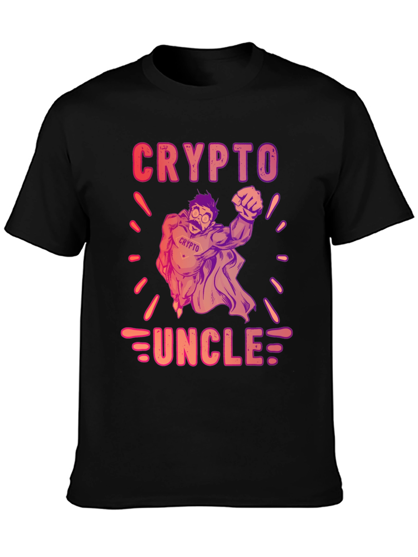 Black Crypto Uncle Graphic T-Shirt - Trendy Design view 3