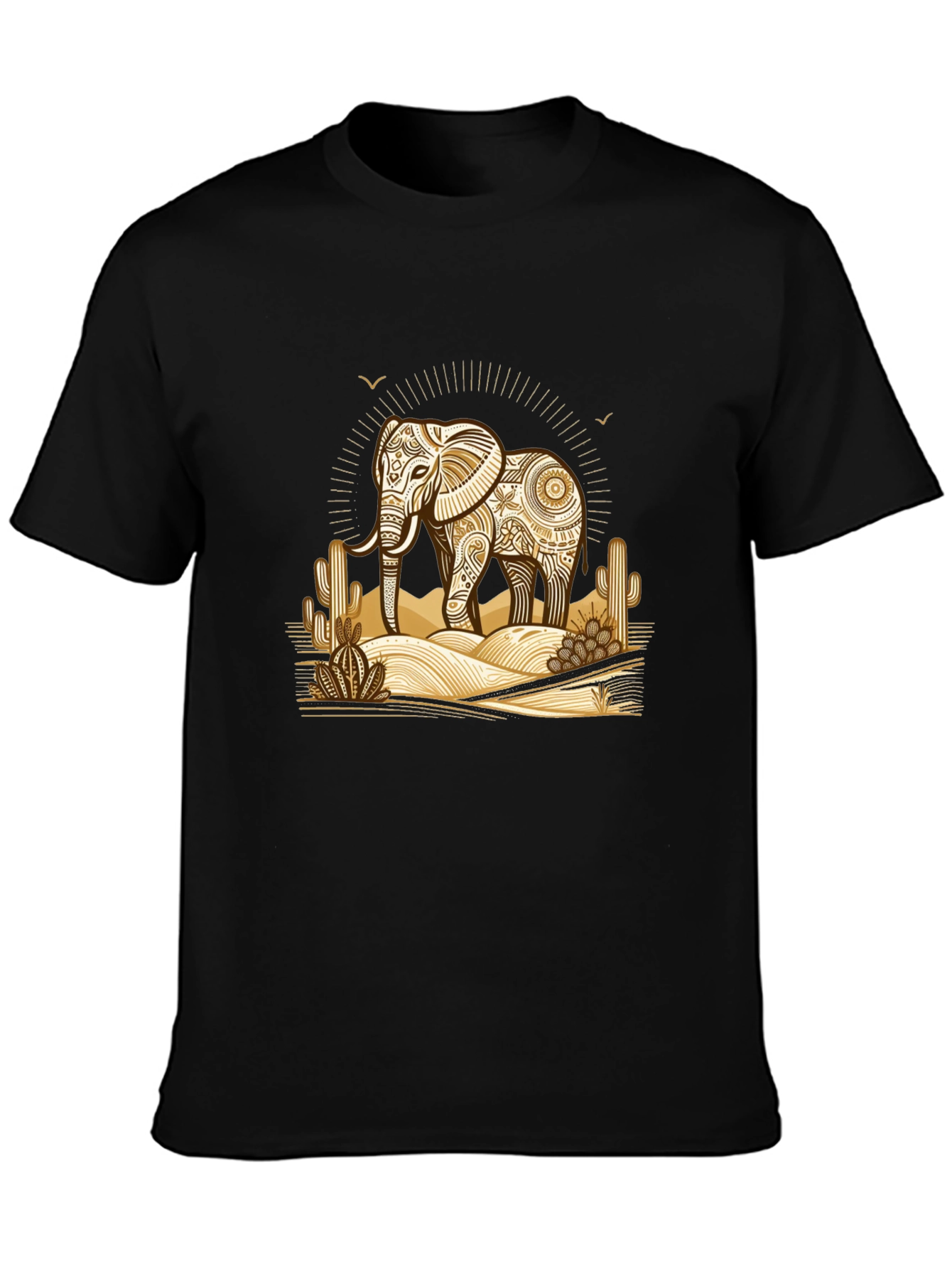 Black Elephant Desert Graphic Tee view 3
